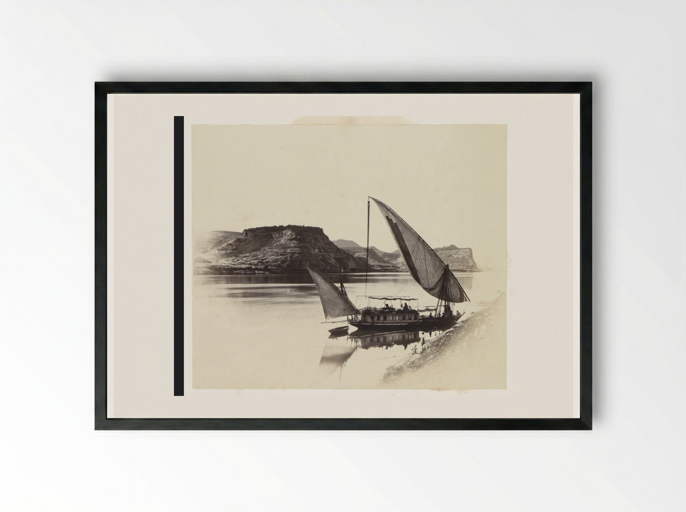 Veerpont bij Qasr Ibrim - Francis Frith - Framed Print Black