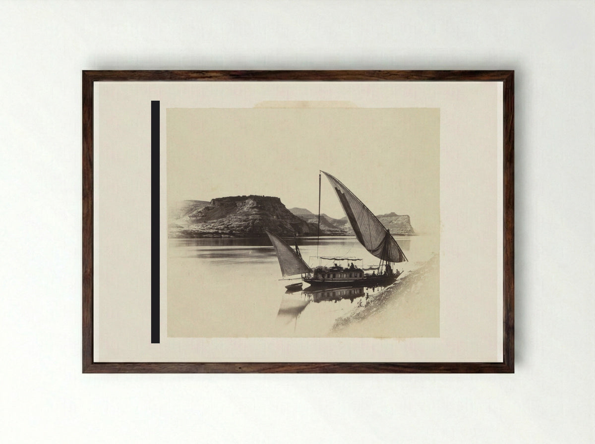 Veerpont bij Qasr Ibrim - Francis Frith - Framed Print Dark Wood