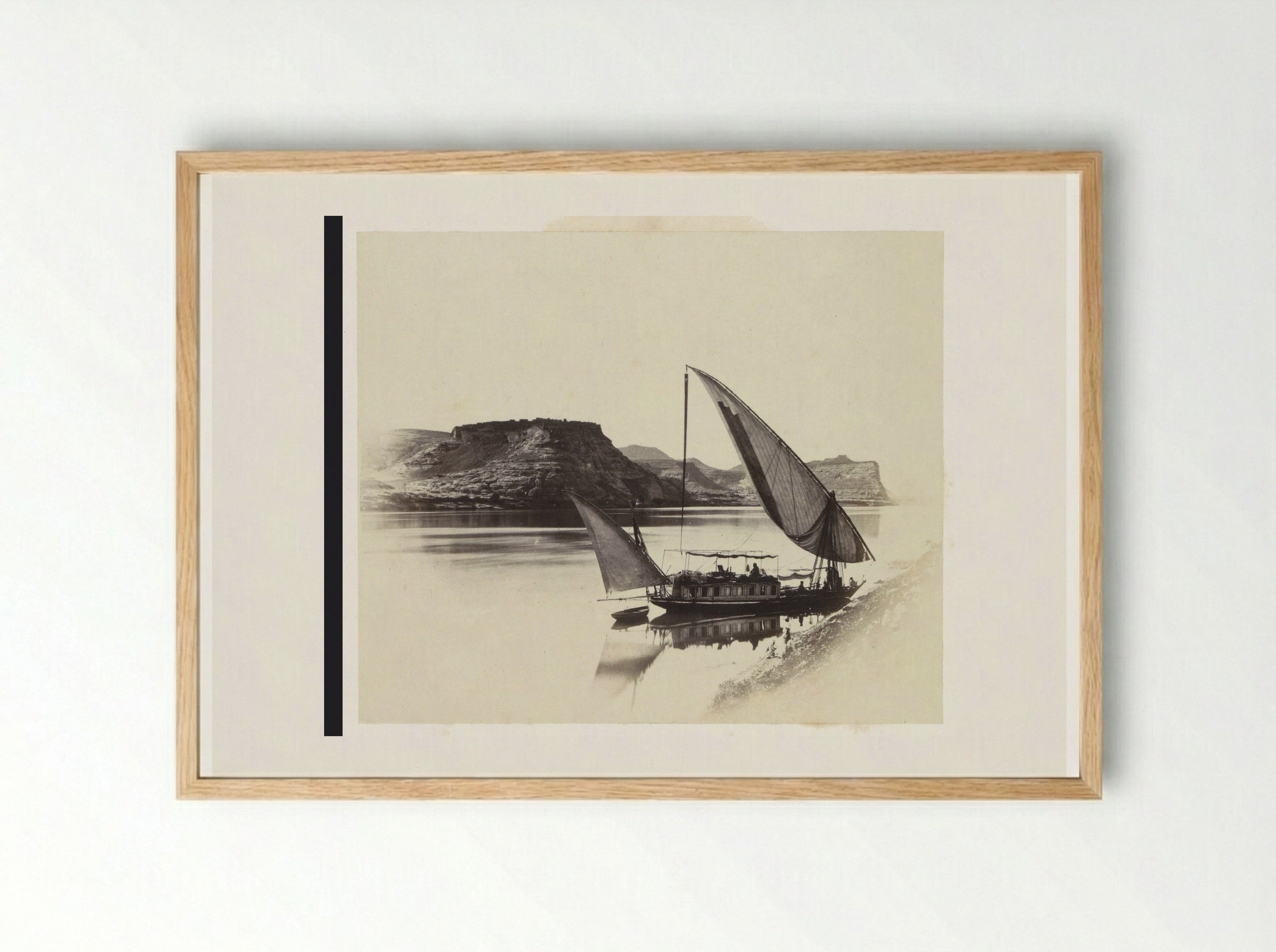 Veerpont bij Qasr Ibrim - Francis Frith - Framed Print Wood