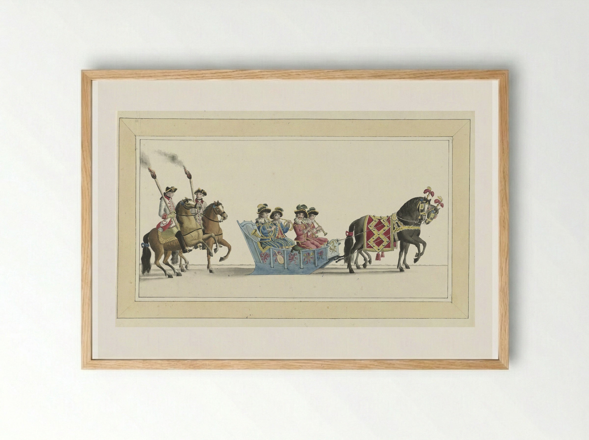 Veertiende slede (Fourteenth Sleigh) - Abraham Delfos - Framed Print Wood
