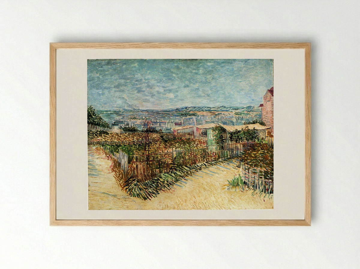 Vegetable Gardens in Montmartre - Vincent van Gogh - Framed Print Wood