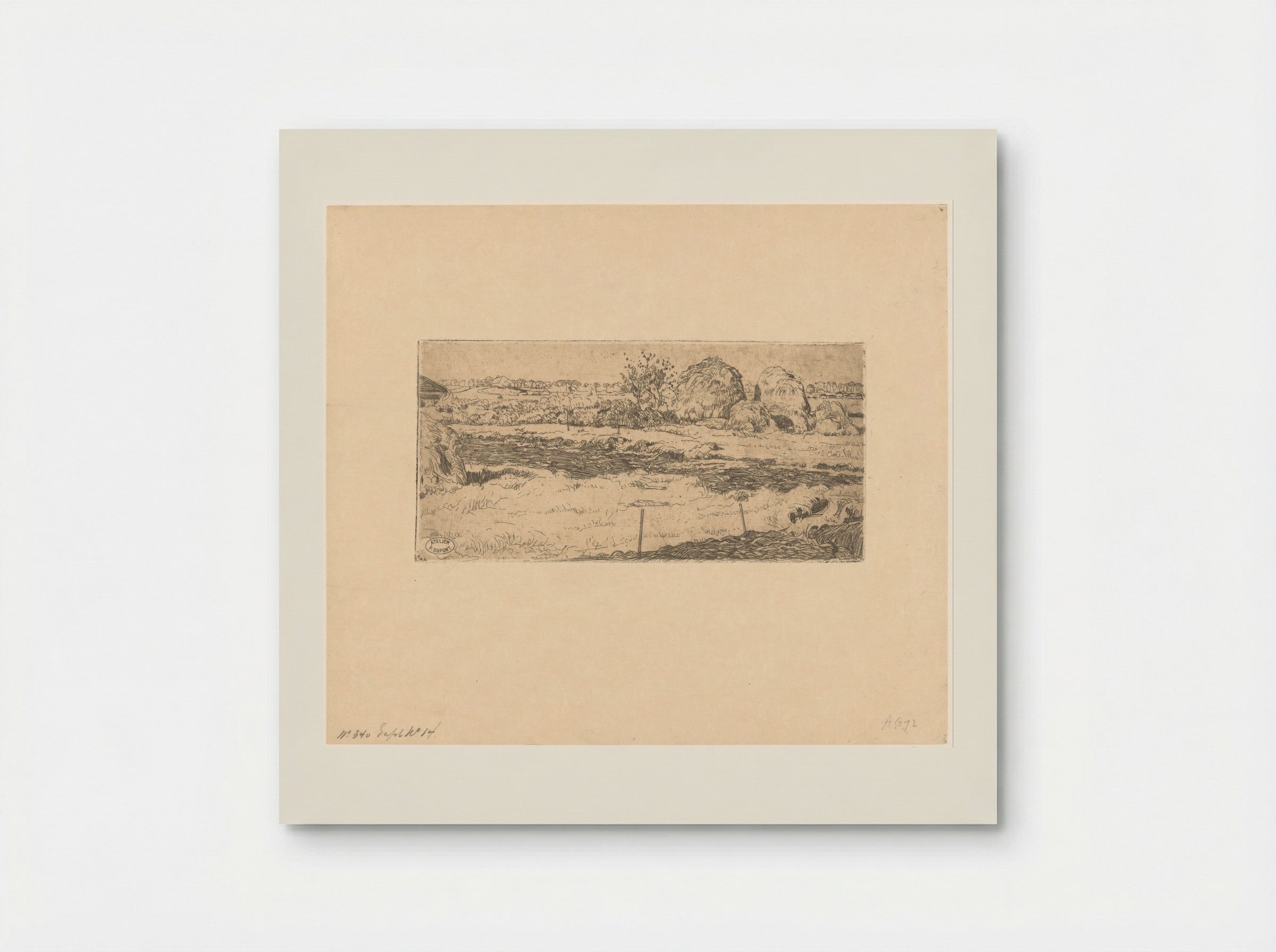 Veld met hooioppers (Field with Haystacks) - Pieter Dupont - Poster
