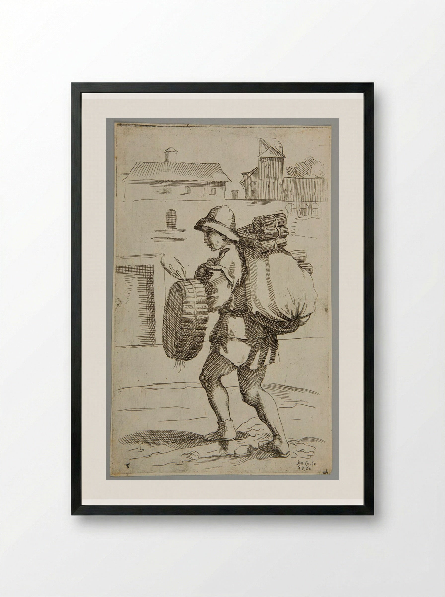 Vende Solfaroli, plate 9 - Simon Guillain - Framed Print Black