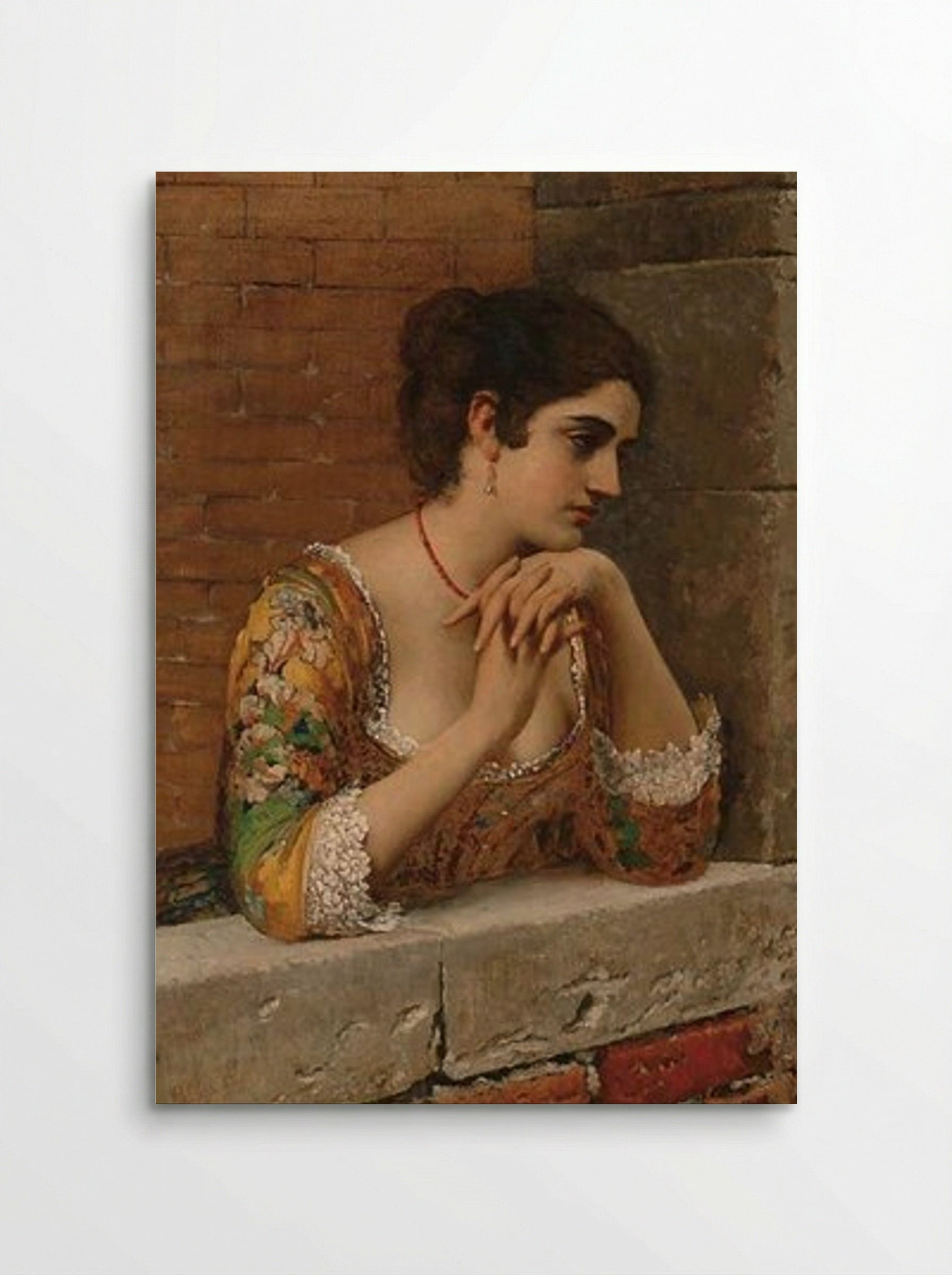Venetian Beauty on Balcony - Eugene de Blaas - Poster