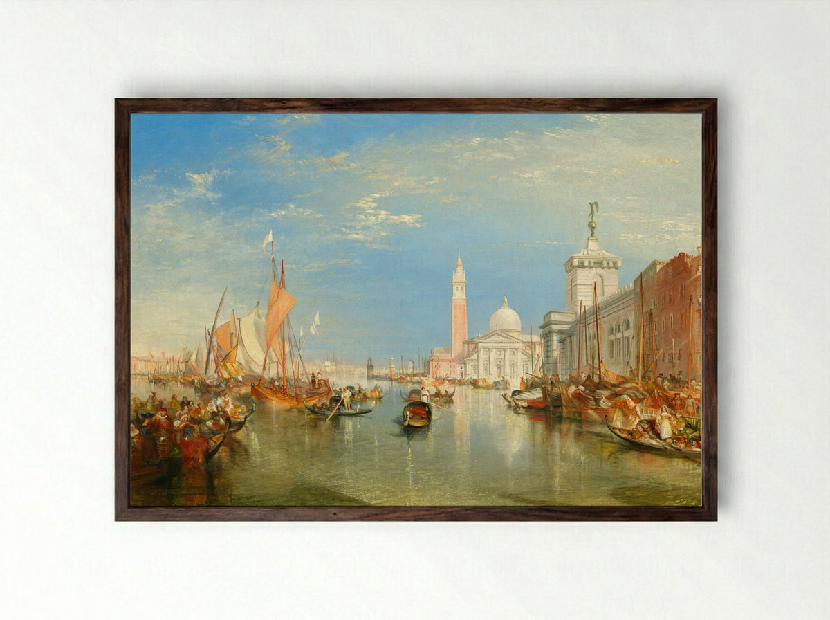 Venice, The Dogana and San Giorgio Maggiore - J.M.W. Turner - Framed Print Dark Wood