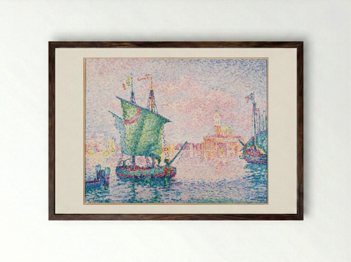 Venice, The Pink Cloud - Paul Signac - Framed Print Dark Wood