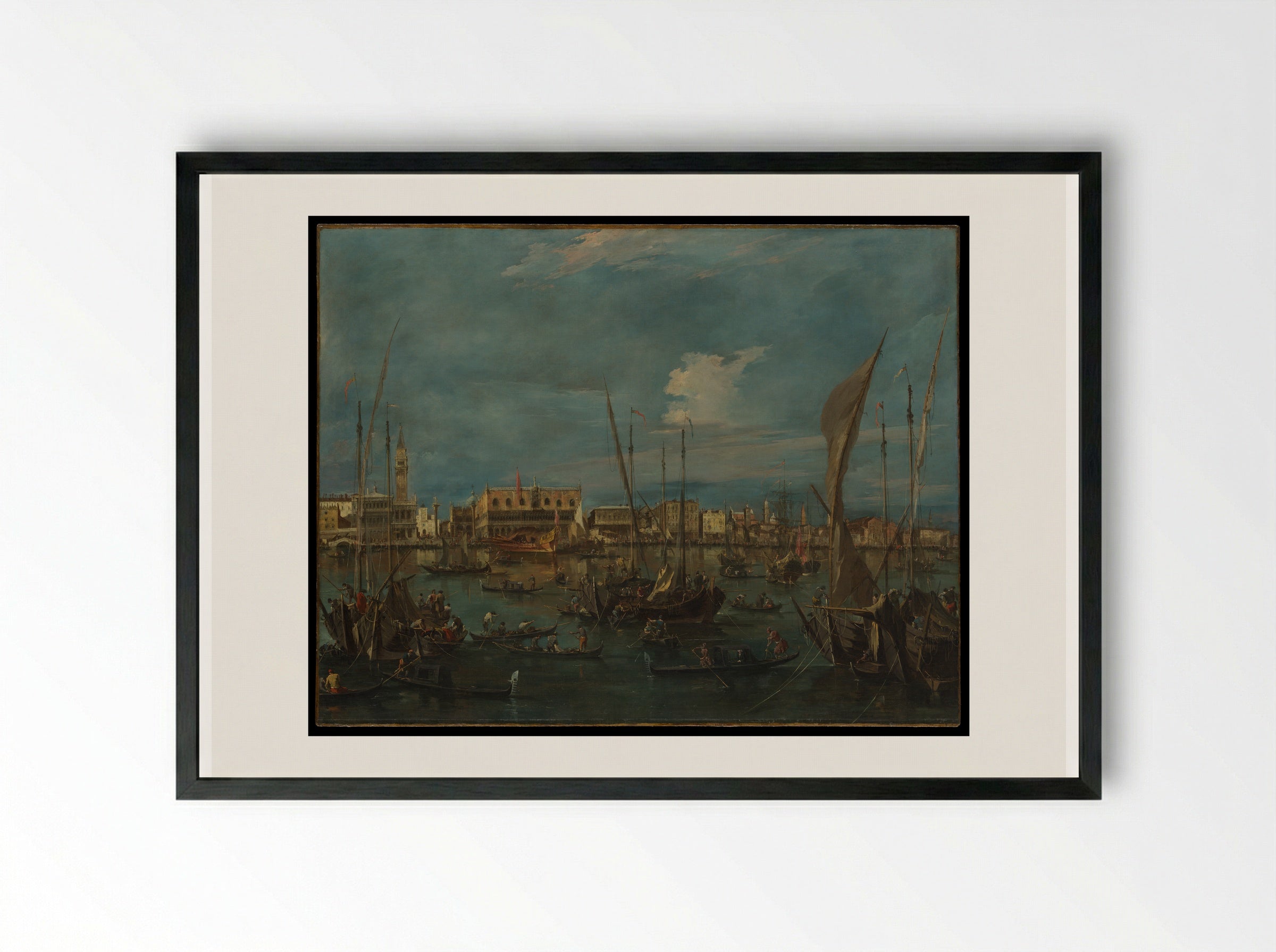 Venice from the Bacino di San Marco - Francesco Guardi - Framed Print Black