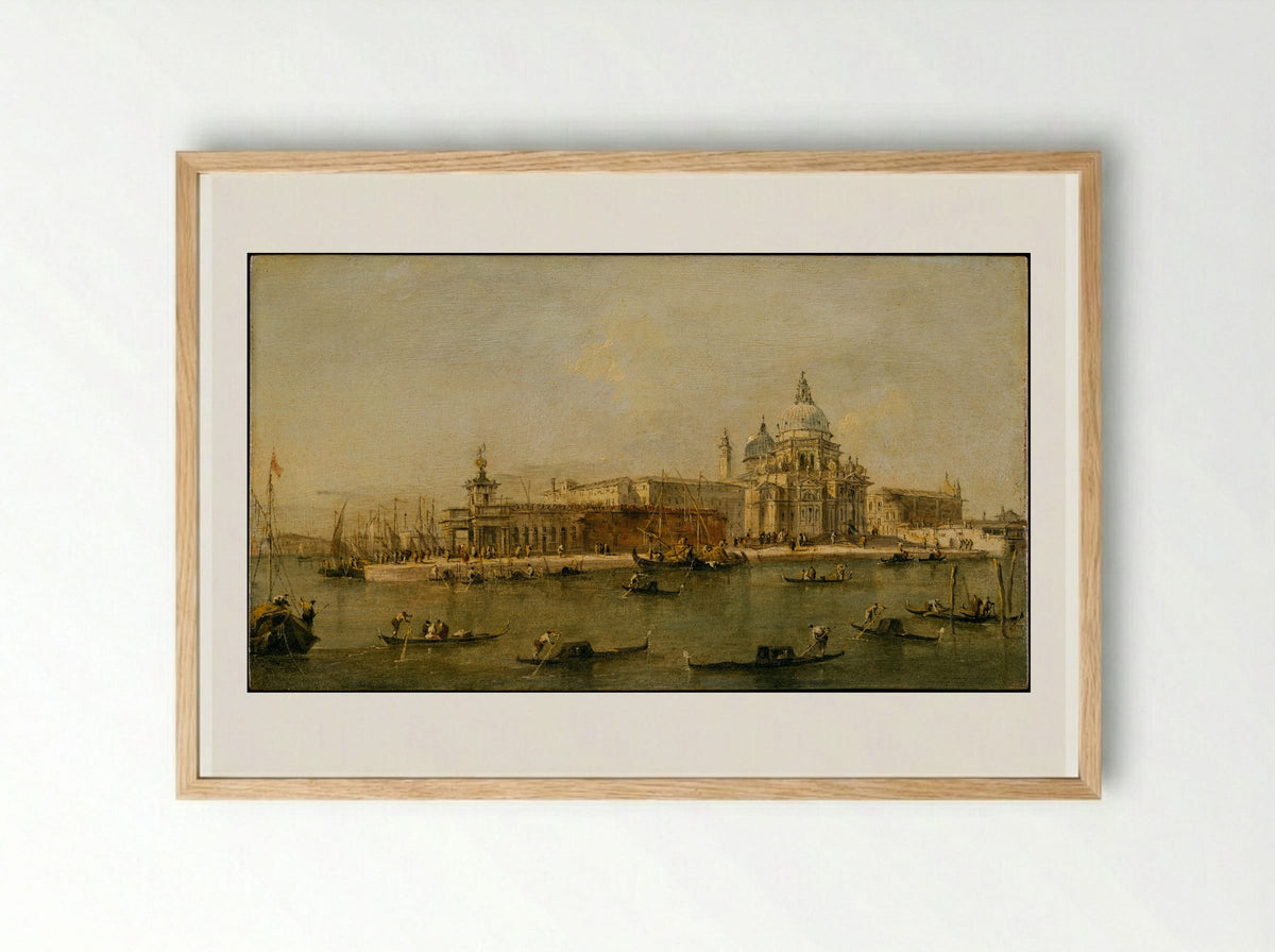 Venice: The Dogana and Santa Maria della Salute - Francesco Guardi - Framed Print Wood
