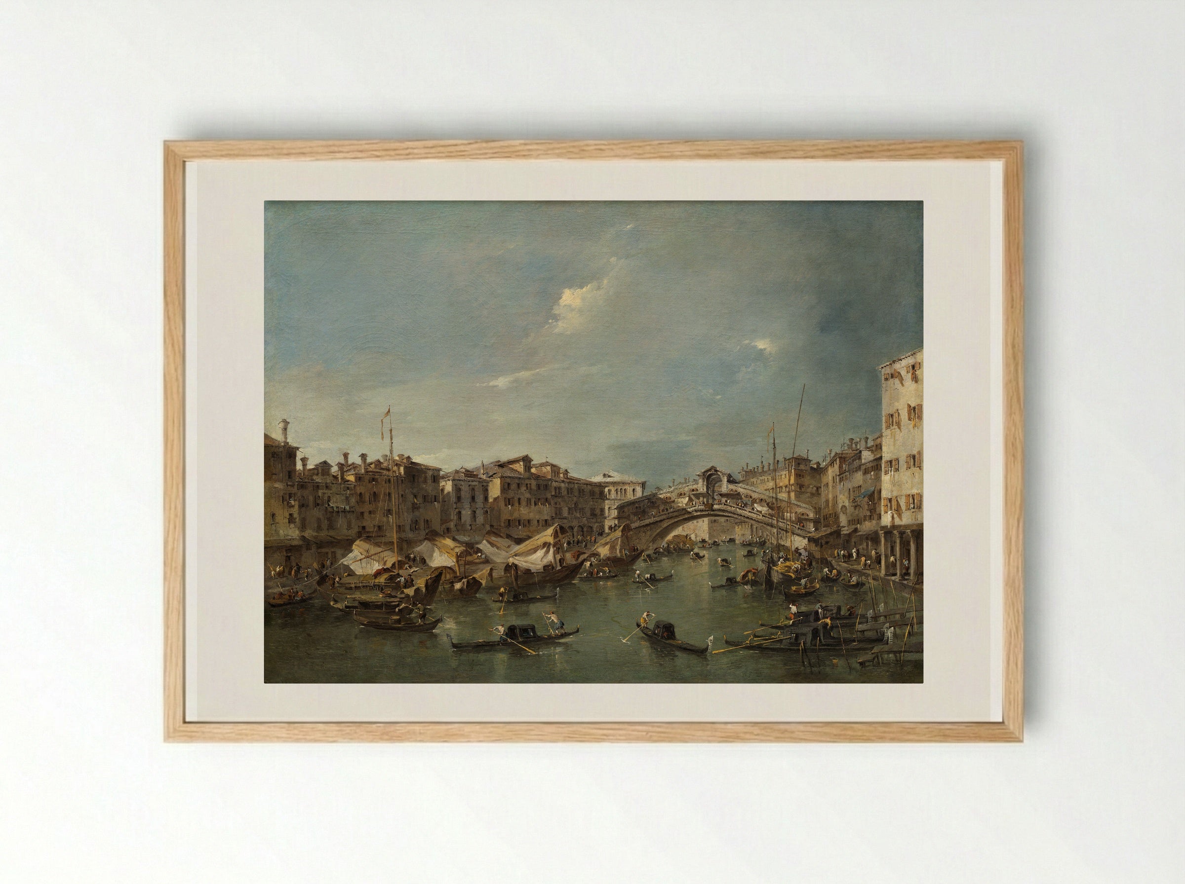Venice: The Rialto - Francesco Guardi - Framed Print Wood