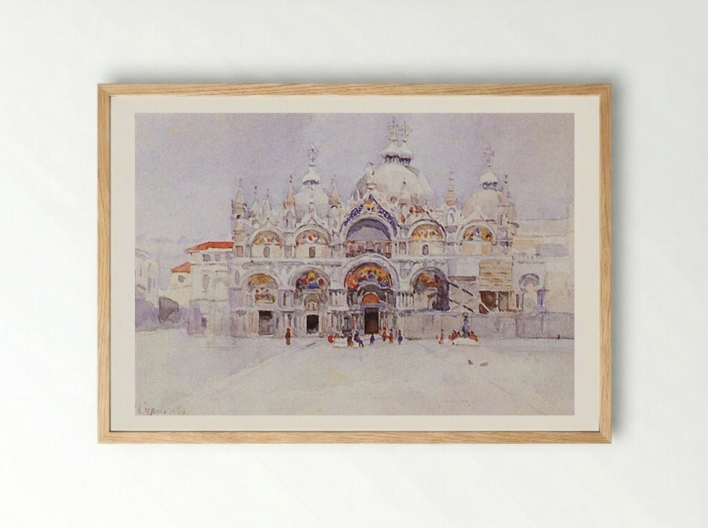Venice. Saint Mark's Basilica - Vasily Surikov - Framed Print Wood