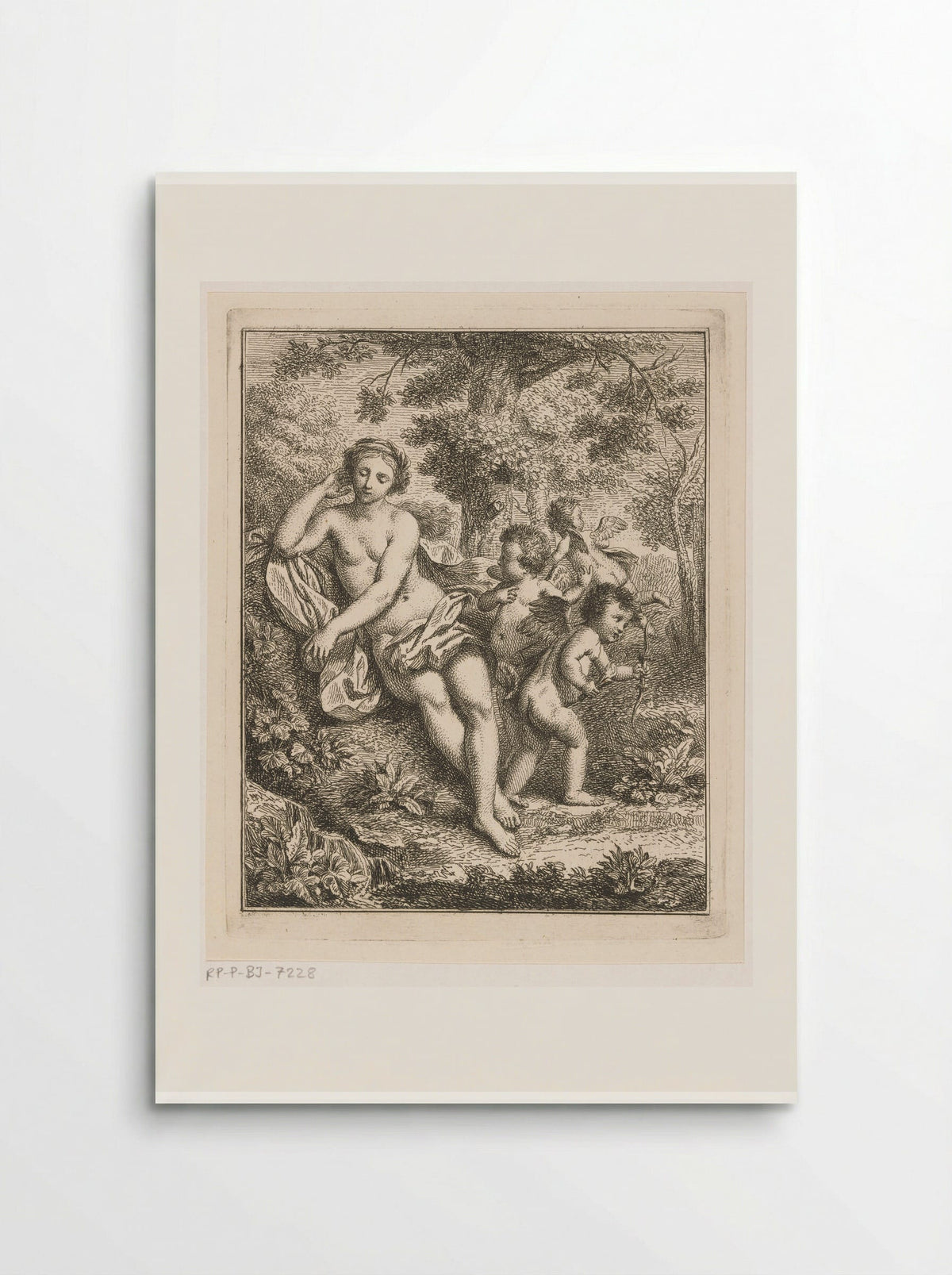 Venus, Amor en twee putti in een arcadisch landschap - Louis Fabritius Dubourg - Poster