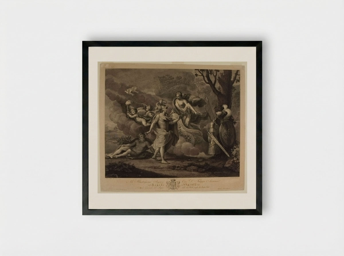 Venus Appearing to Aeneas - Ignazio Pavon - Framed Print Black