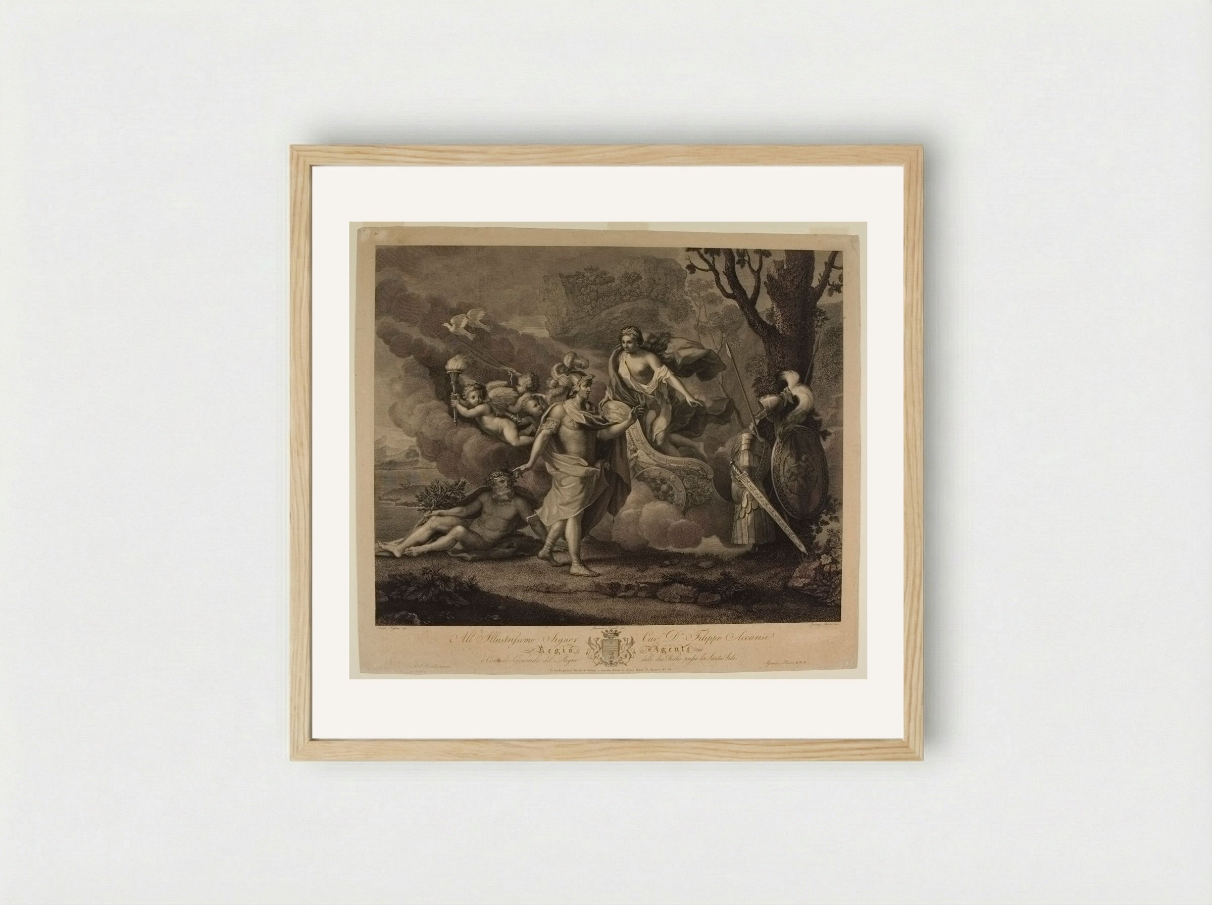Venus Appearing to Aeneas - Ignazio Pavon - Framed Print Wood