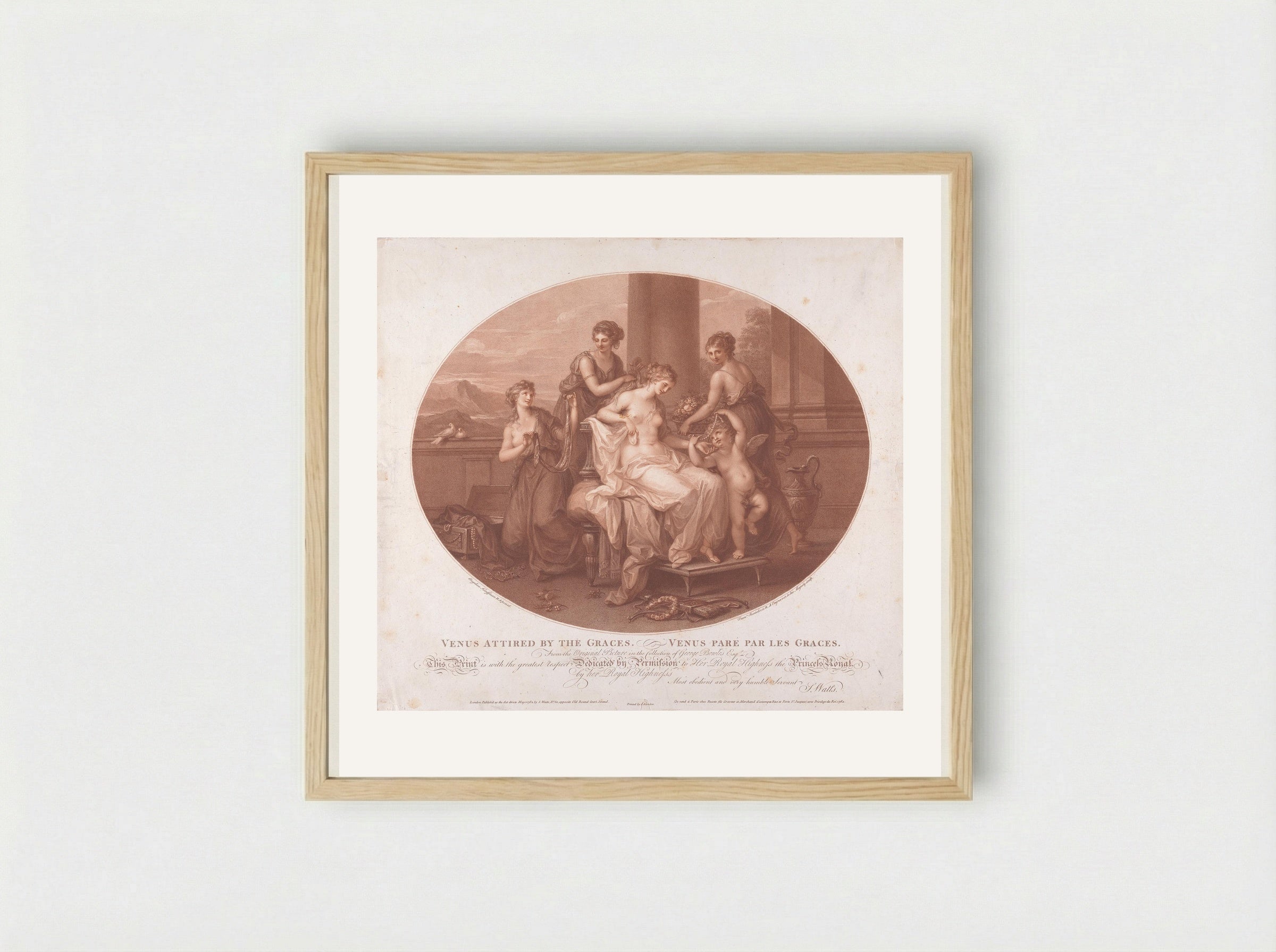 Venus Attired by the Graces - Francesco Bartolozzi - Framed Print Wood