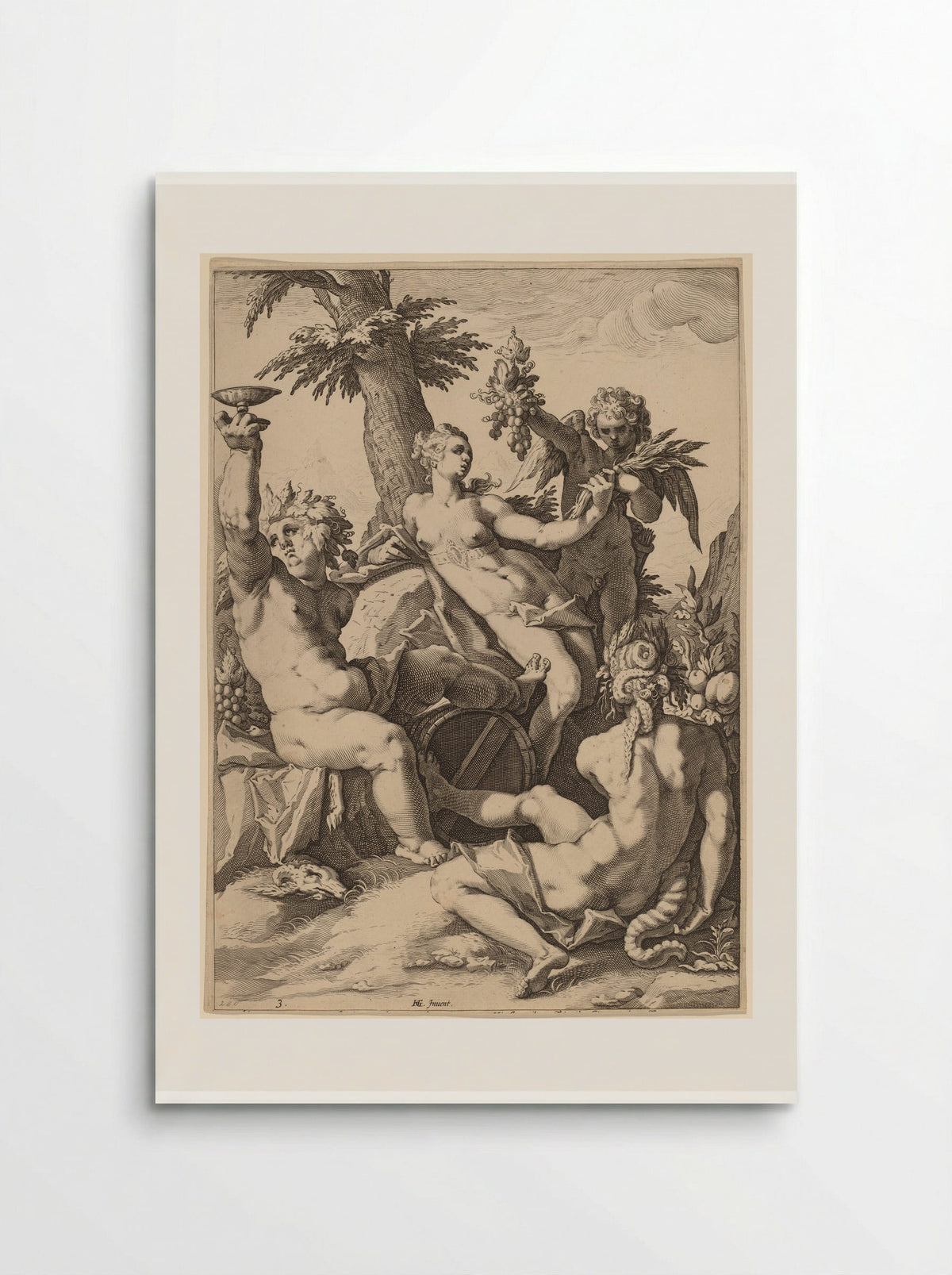 Venus, Bacchus and Ceres - Jacob Matham - Poster