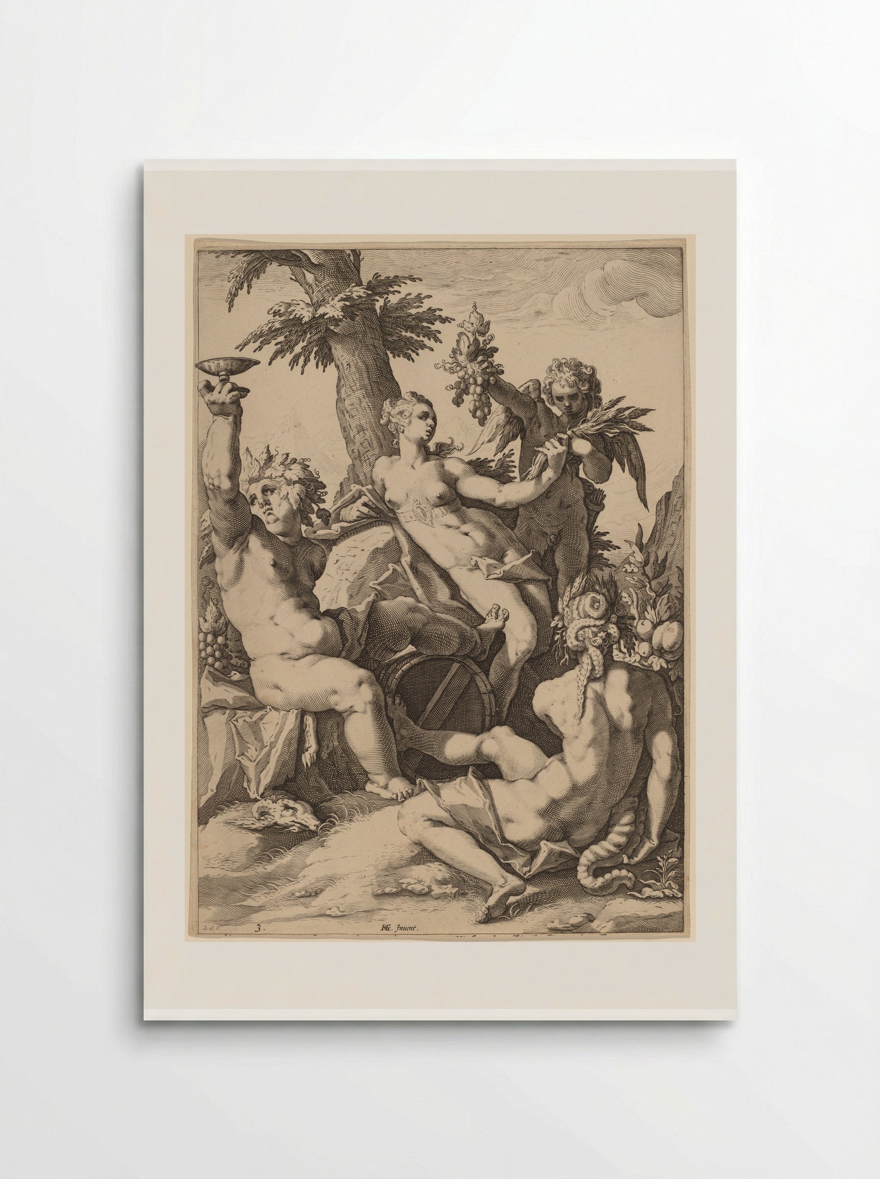 Venus, Bacchus and Ceres - Jacob Matham - Poster