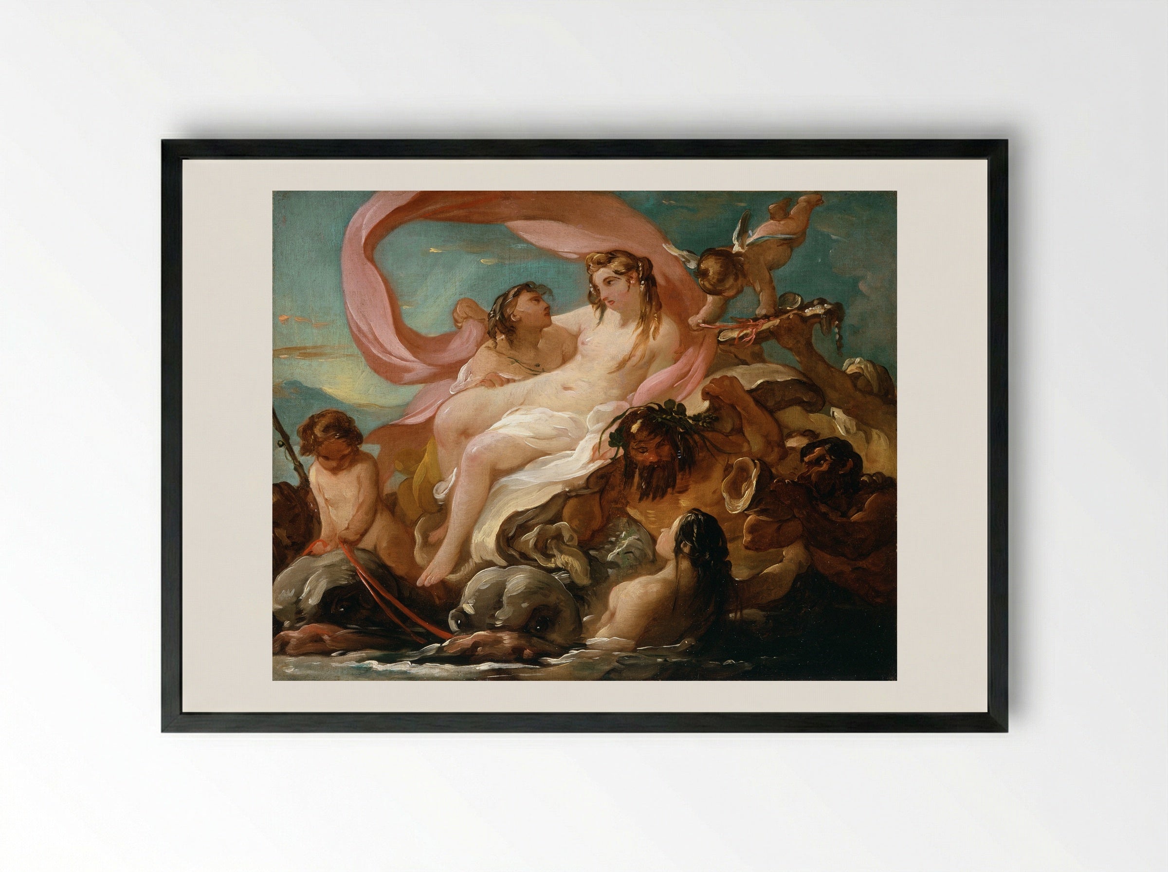 Venus Emerging from the Sea - Joseph-Marie Vien - Framed Print Black