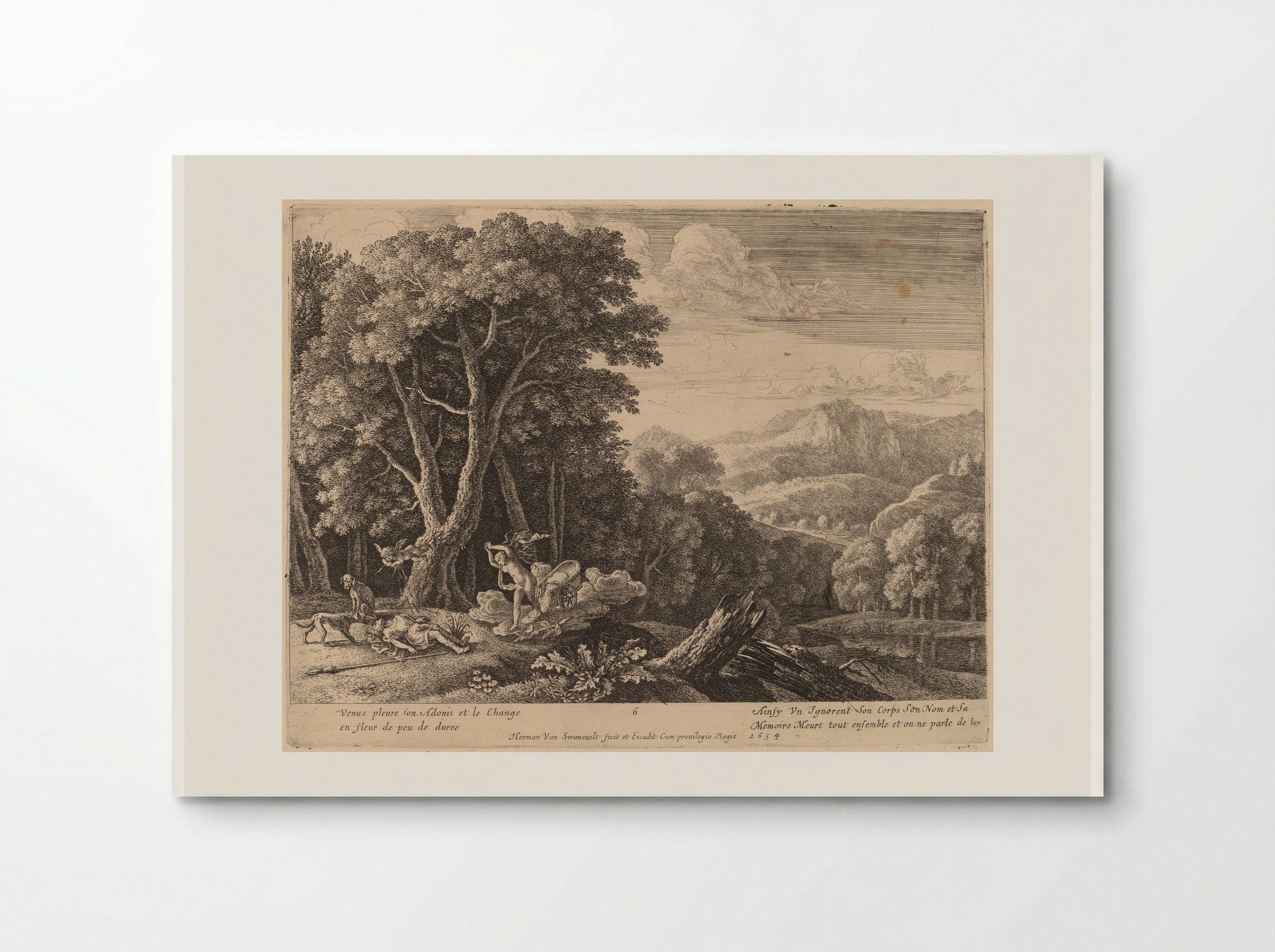 Venus Lamenting over Adonis' Death - Herman van Swanevelt - Poster