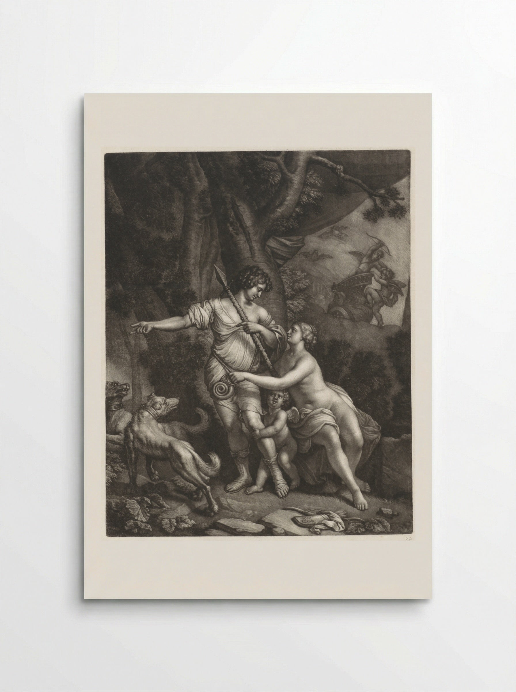 Venus Restraining Adonis from the Hunt - Wallerant Vaillant - Poster