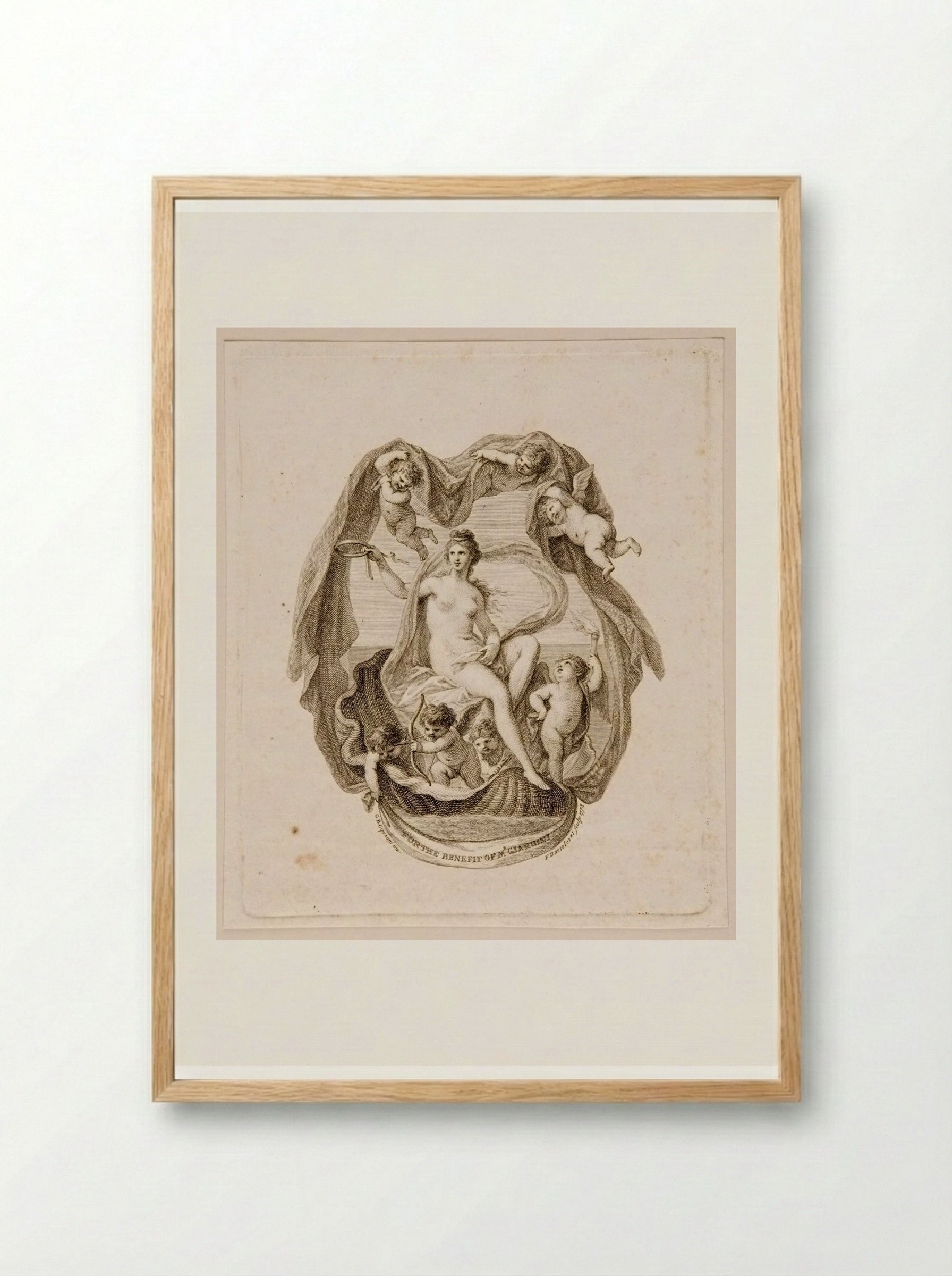 Venus Sailing on a Shell - Francesco Bartolozzi - Framed Print Wood