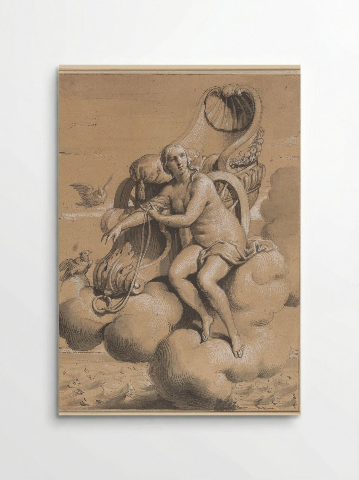 Venus Seated Beside Her Chariot on the Clouds - François Verdier - Poster