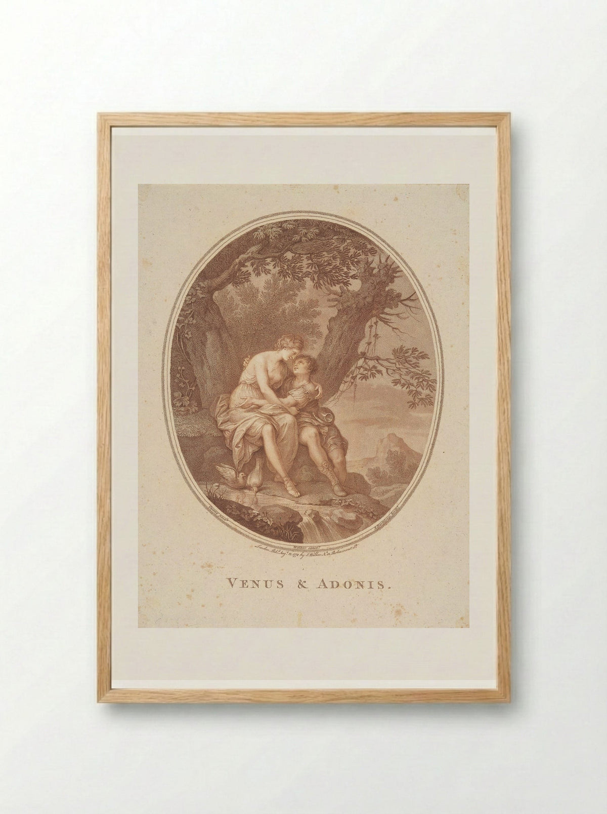 Venus and Adonis - Francesco Bartolozzi - Framed Print Wood