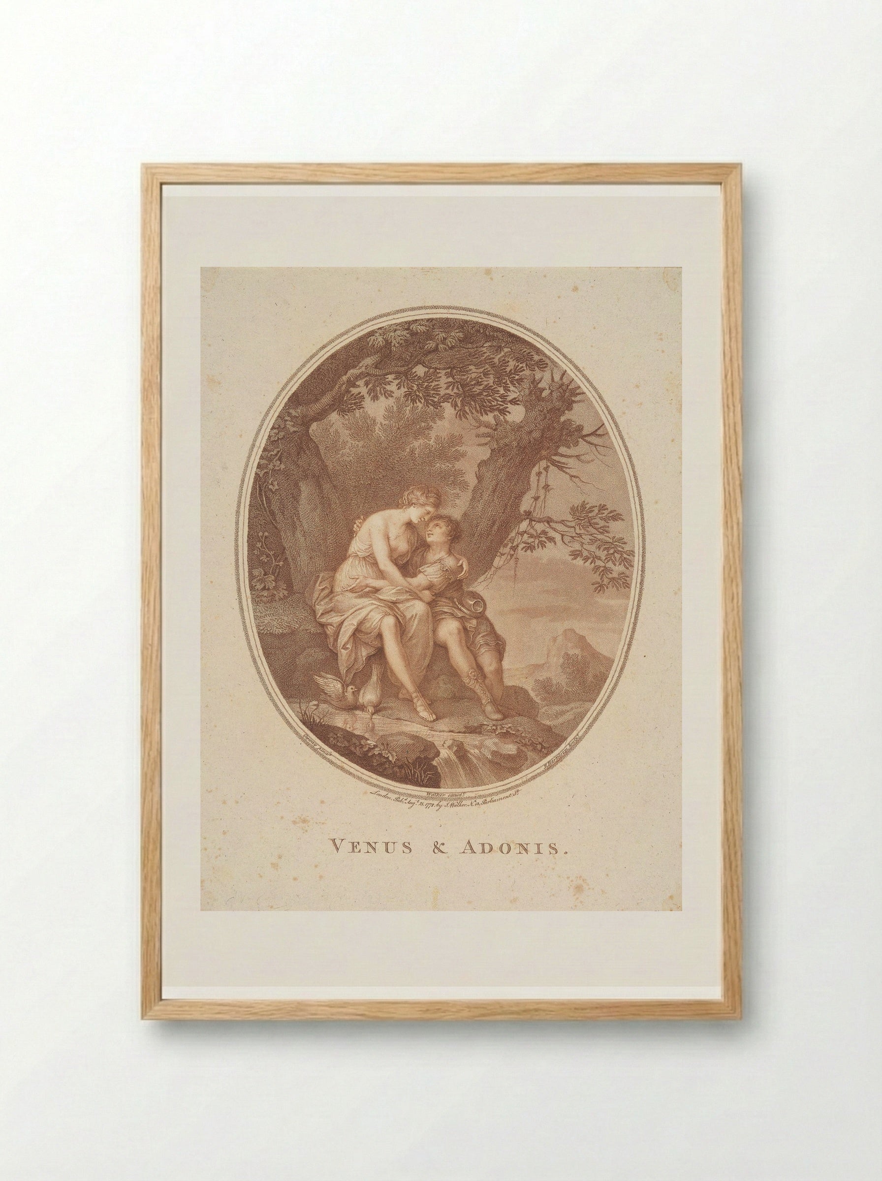 Venus and Adonis - Francesco Bartolozzi - Framed Print Wood