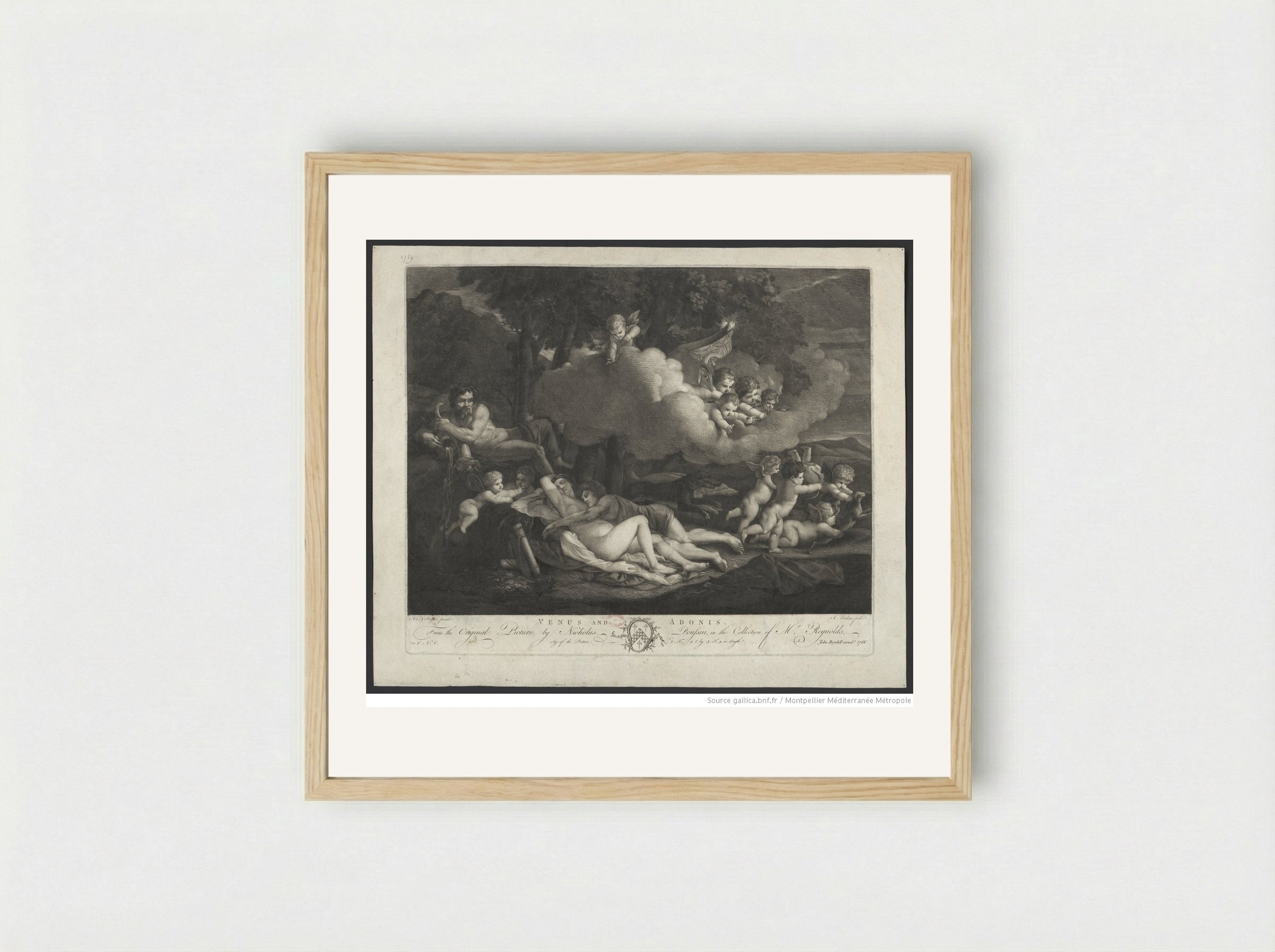 Venus and Adonis - Richard Earlom - Framed Print Wood