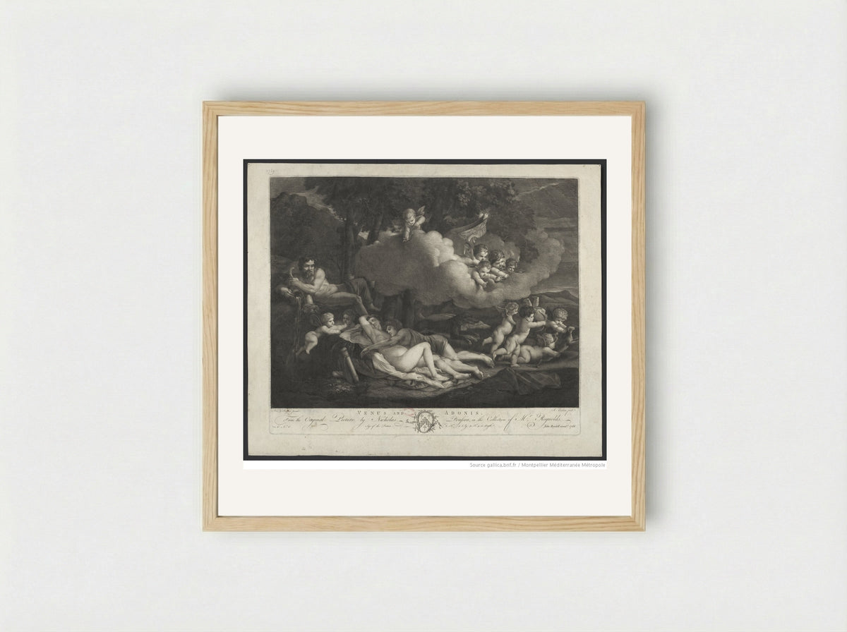 Venus and Adonis - Richard Earlom - Framed Print Wood