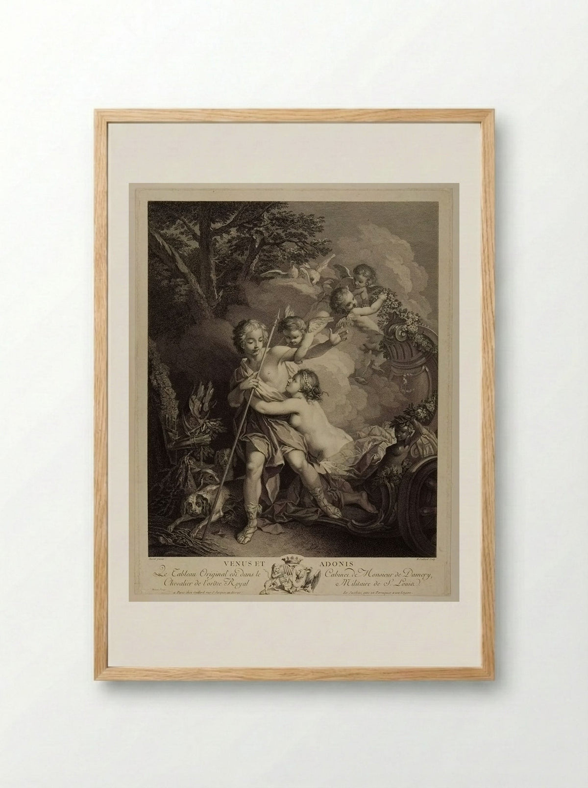 Venus and Adonis - René Gaillard - Framed Print Wood