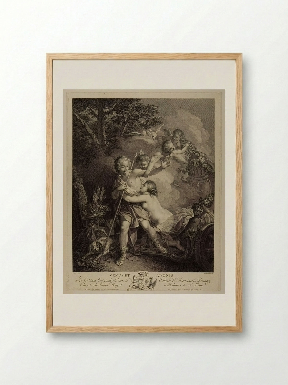 Venus and Adonis - René Gaillard - Framed Print Wood