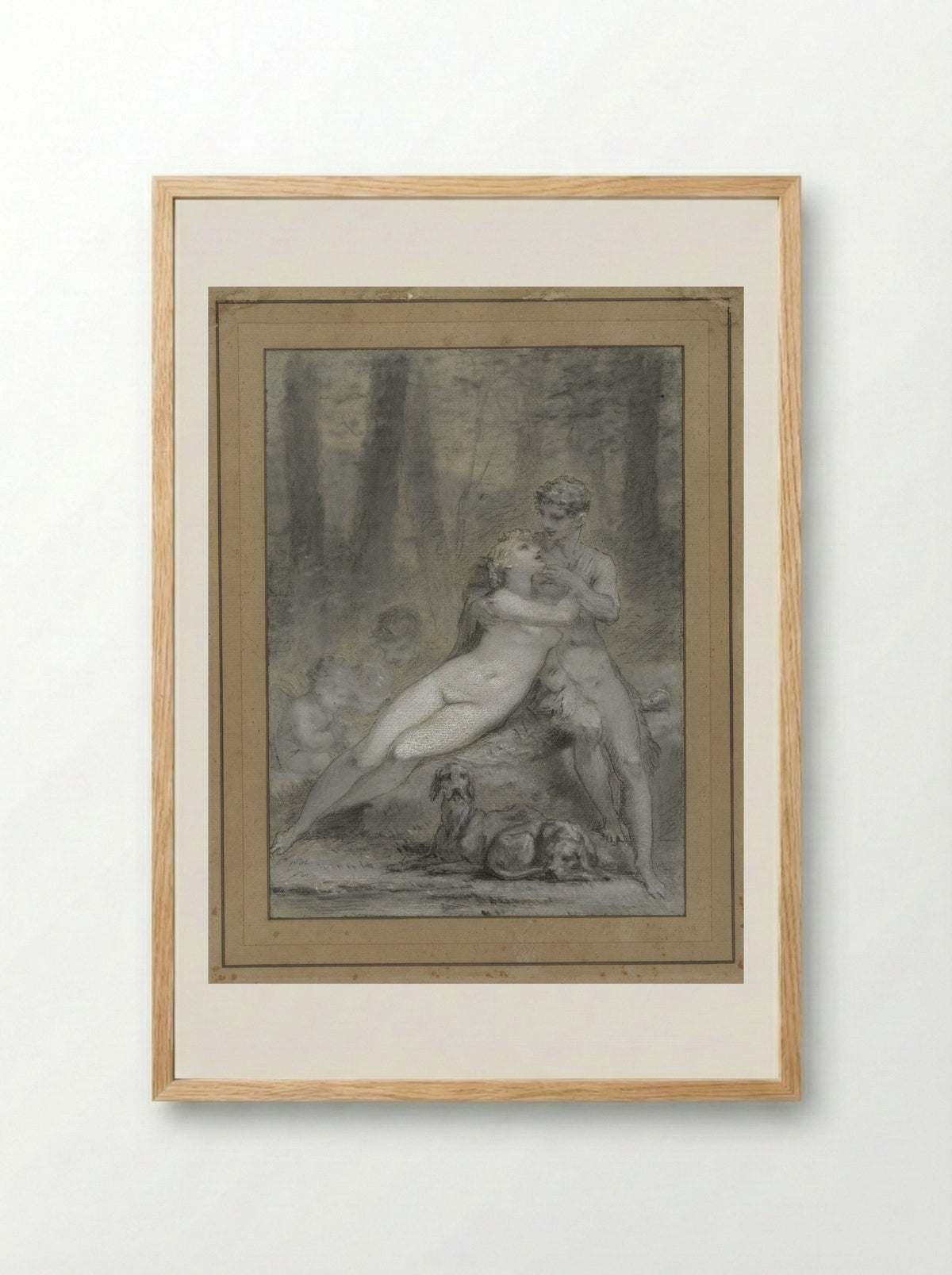 Venus and Adonis - Pierre-Paul Prud'hon - Framed Print Wood