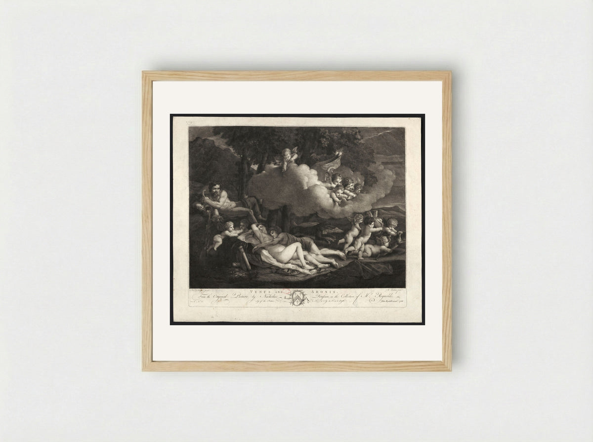 Venus and Adonis - Richard Earlom - Framed Print Wood
