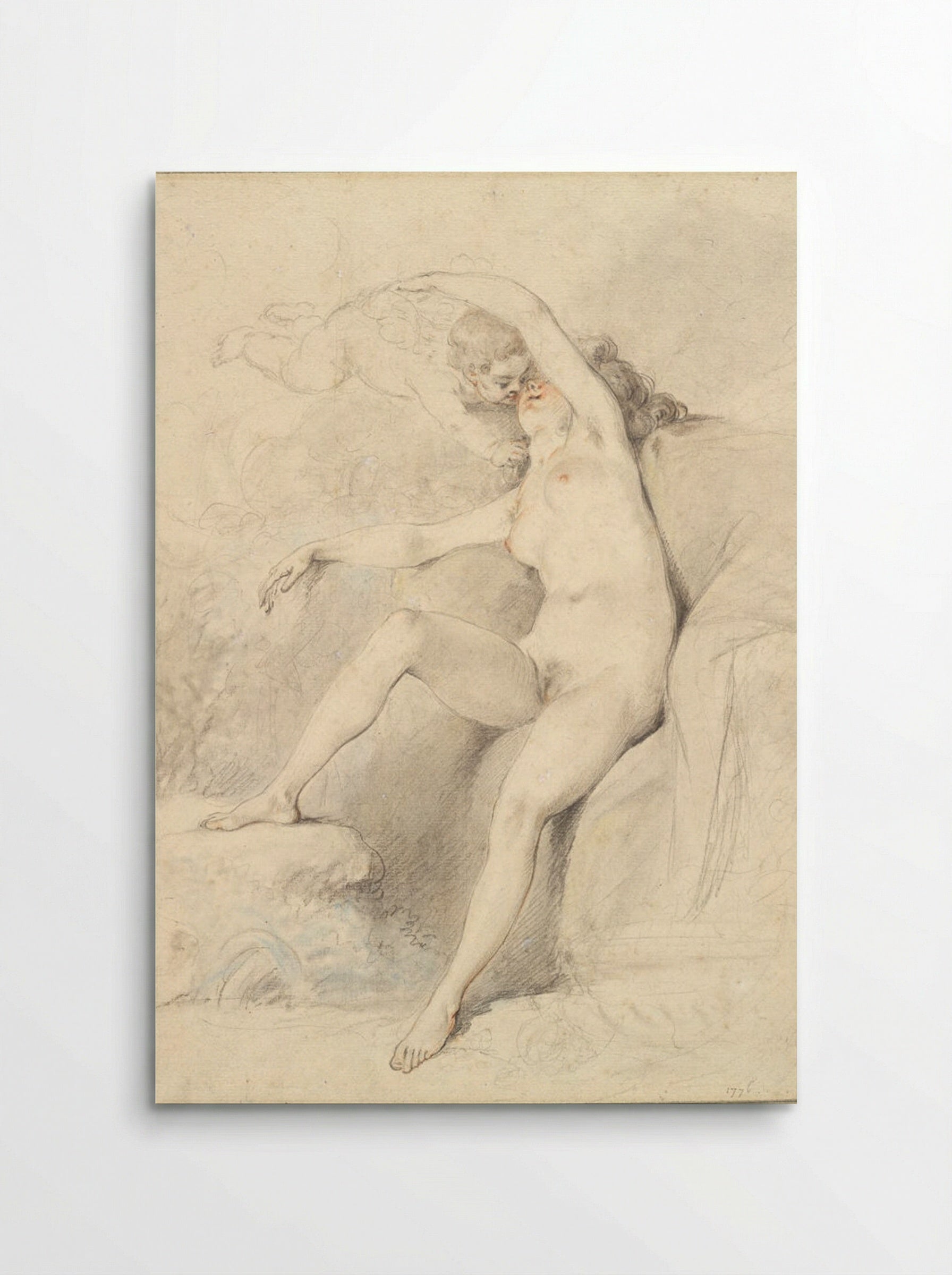 Venus and Amour - Augustin de Saint-Aubin - Poster
