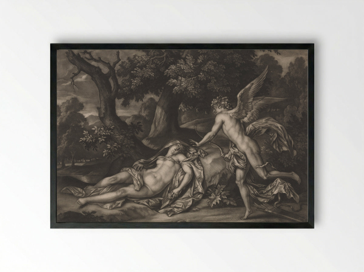 Venus and Cupid - Bernard Lens II - Framed Print Black