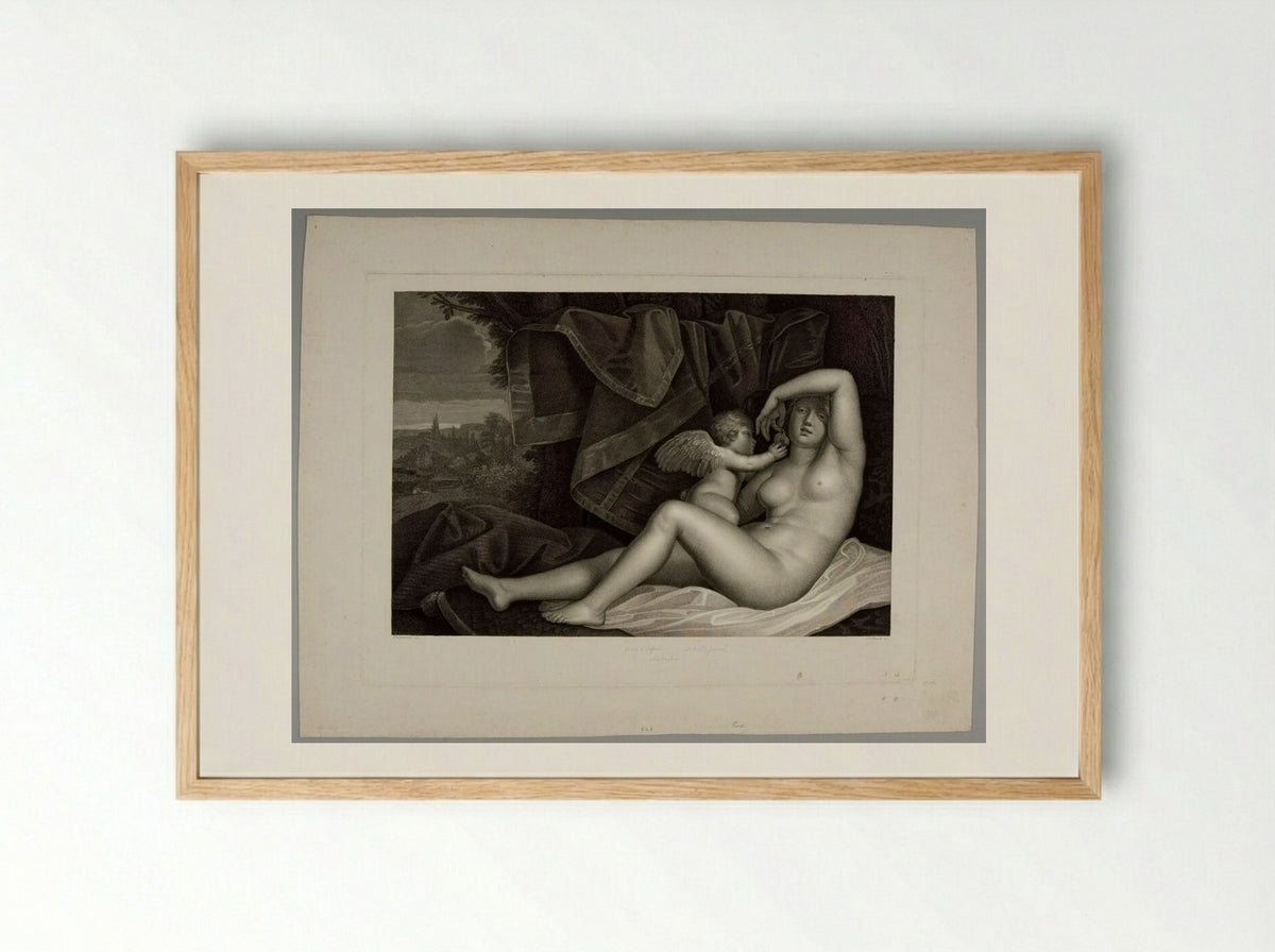 Venus and Cupid - Pietro Bonato - Framed Print Wood