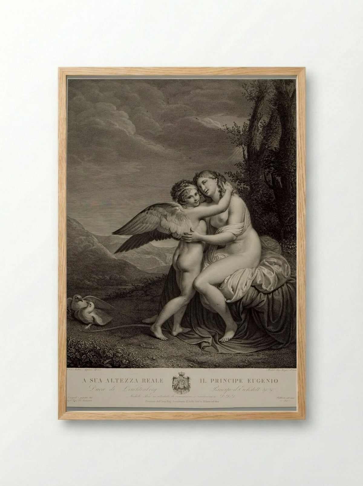 Venus and Cupid - Michele Bisi - Framed Print Wood