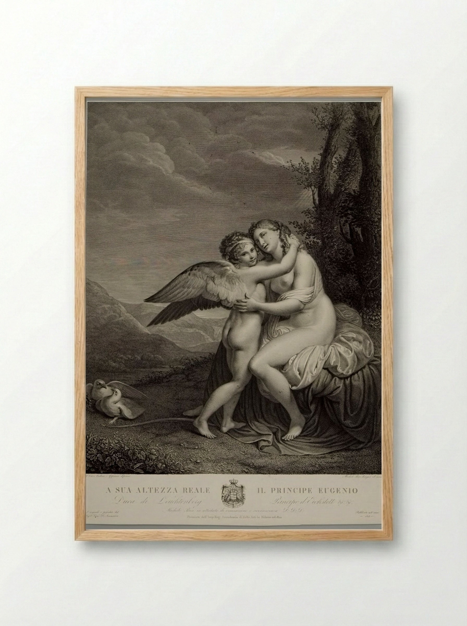 Venus and Cupid - Michele Bisi - Framed Print Wood