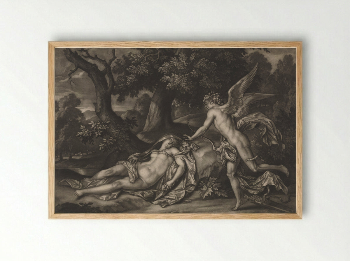 Venus and Cupid - Bernard Lens II - Framed Print Wood