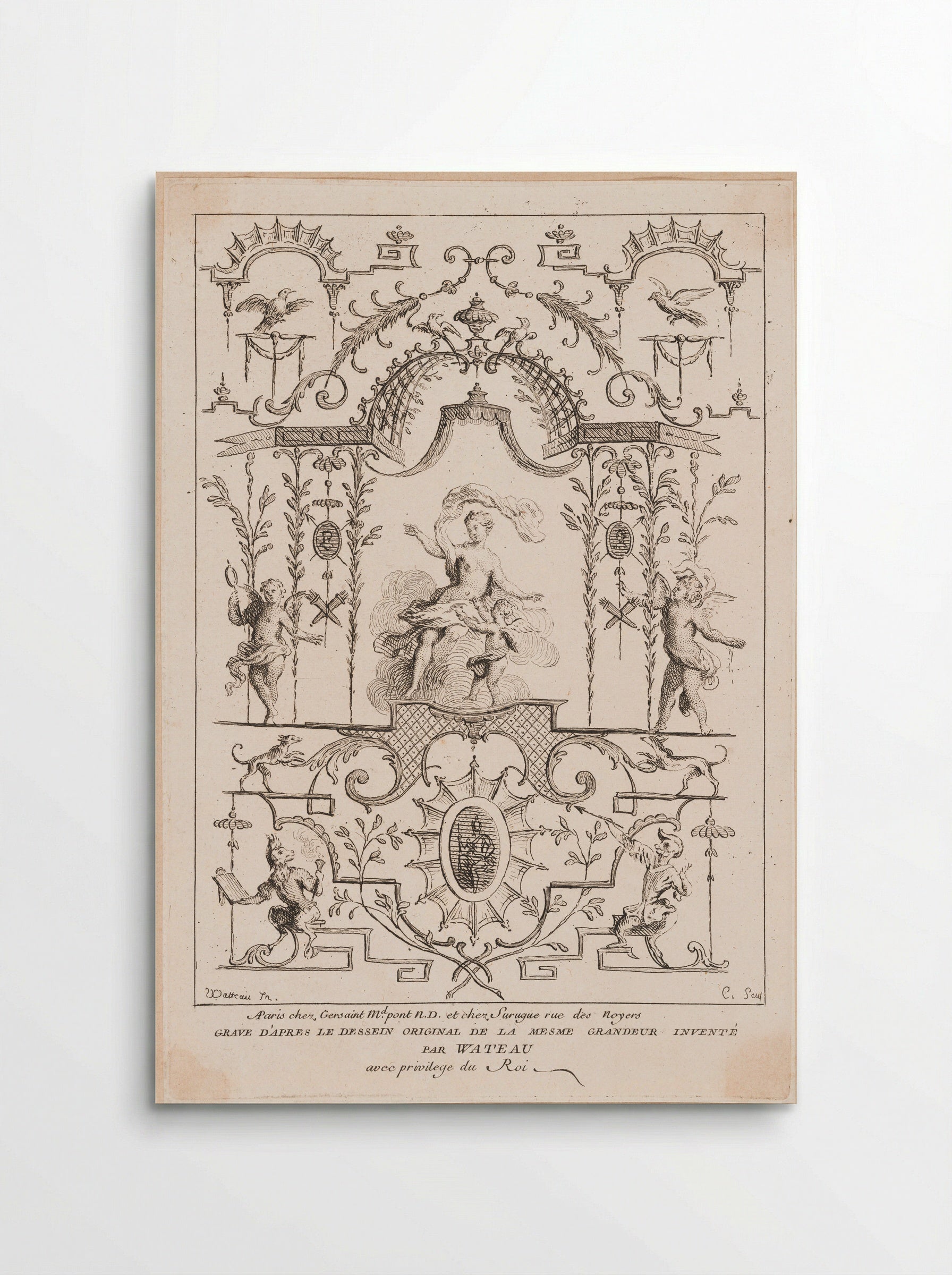 Venus and Cupid - Anne Claude Philippe de Thubières, comte de Caylus - Poster