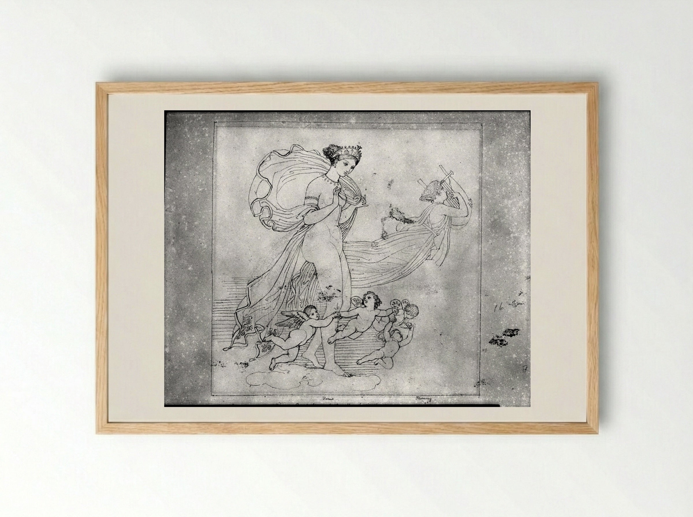 Venus and Harmony - John Flaxman - Framed Print Wood
