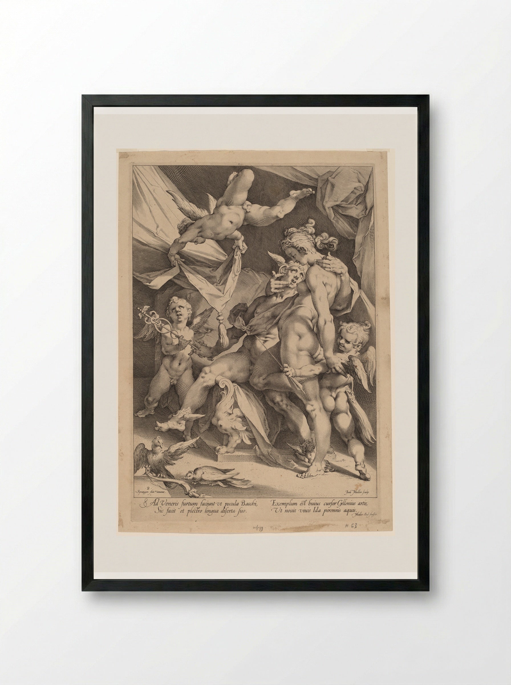 Venus and Mercury - Jan Harmensz. Muller - Framed Print Black