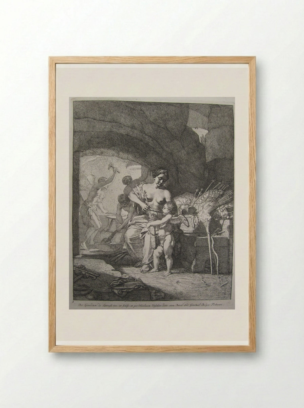 Venus replenishing Cupid's quiver with arrows - Gérard de Lairesse - Framed Print Wood