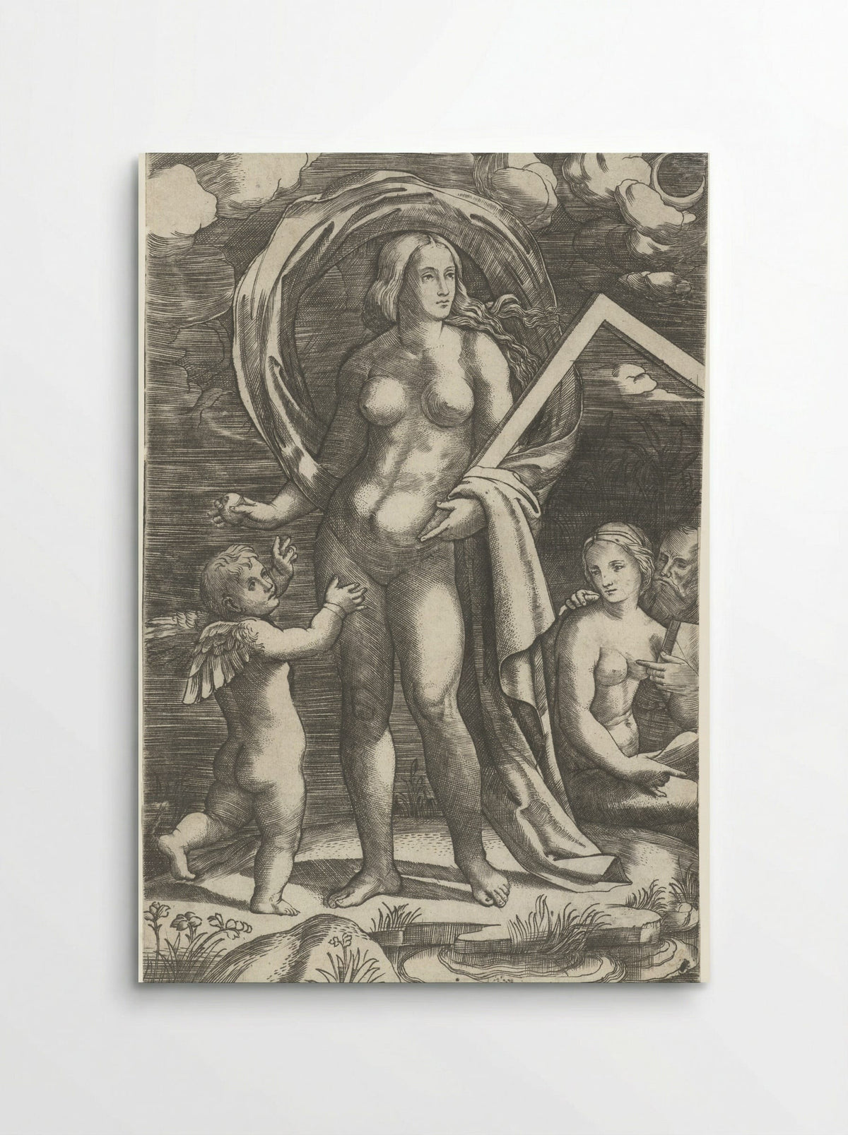 Venus with a Square, Cupid, and a Couple - Giacomo Francia - Poster
