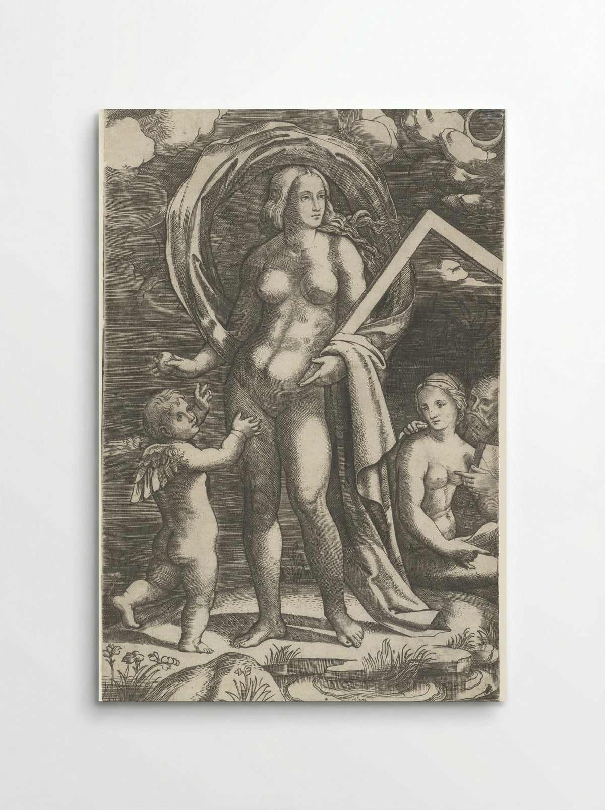 Venus with a Square, Cupid, and a Couple - Giacomo Francia - Poster