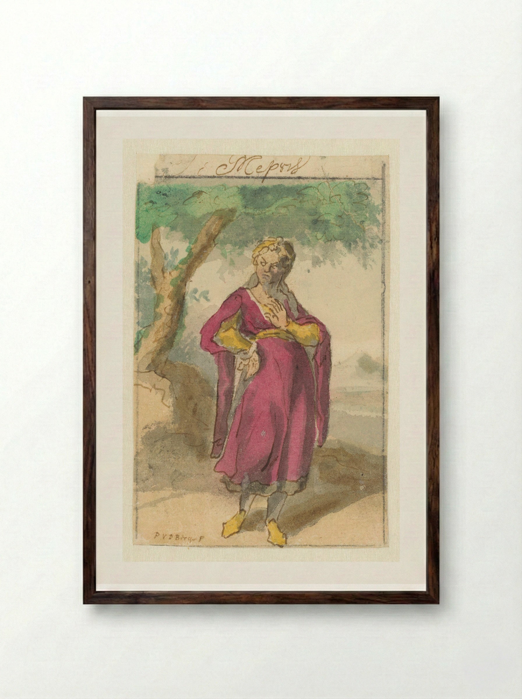 Verachting (Contempt) - Pieter van den Berge - Framed Print Dark Wood
