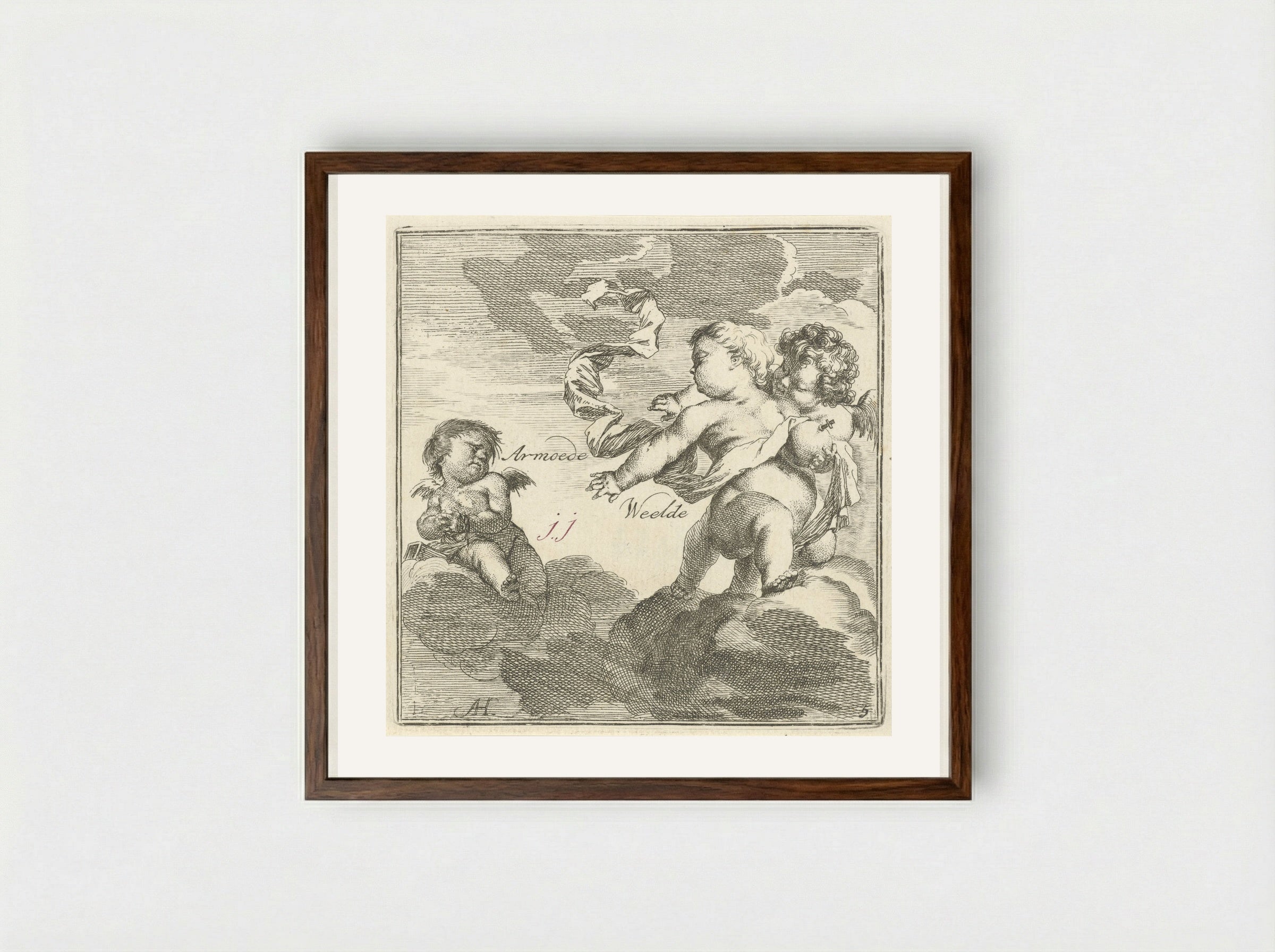 Verbeelding van armoede en weelde - Leonard Schenk - Framed Print Dark Wood