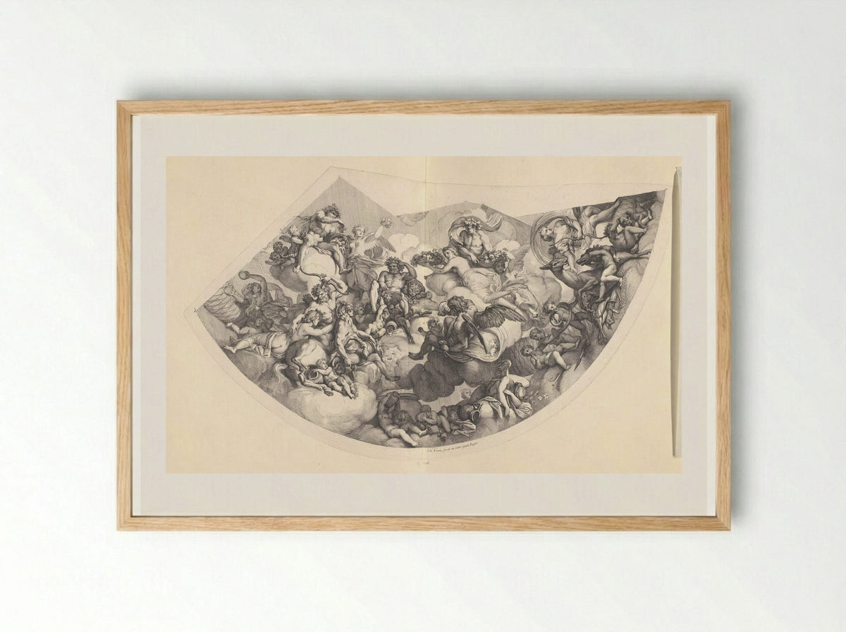 Vergadering van goden - Gérard Audran - Framed Print Wood