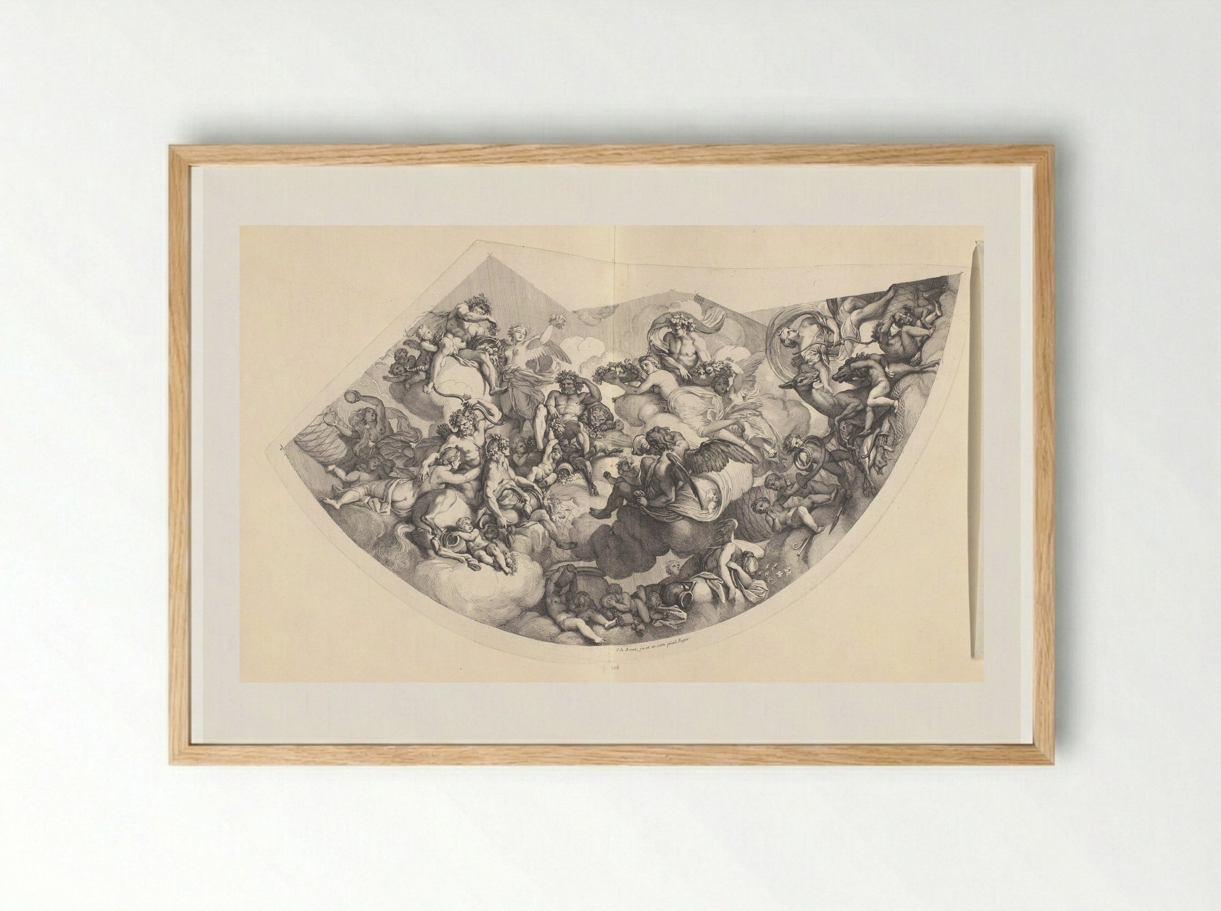 Vergadering van goden - Gérard Audran - Framed Print Wood