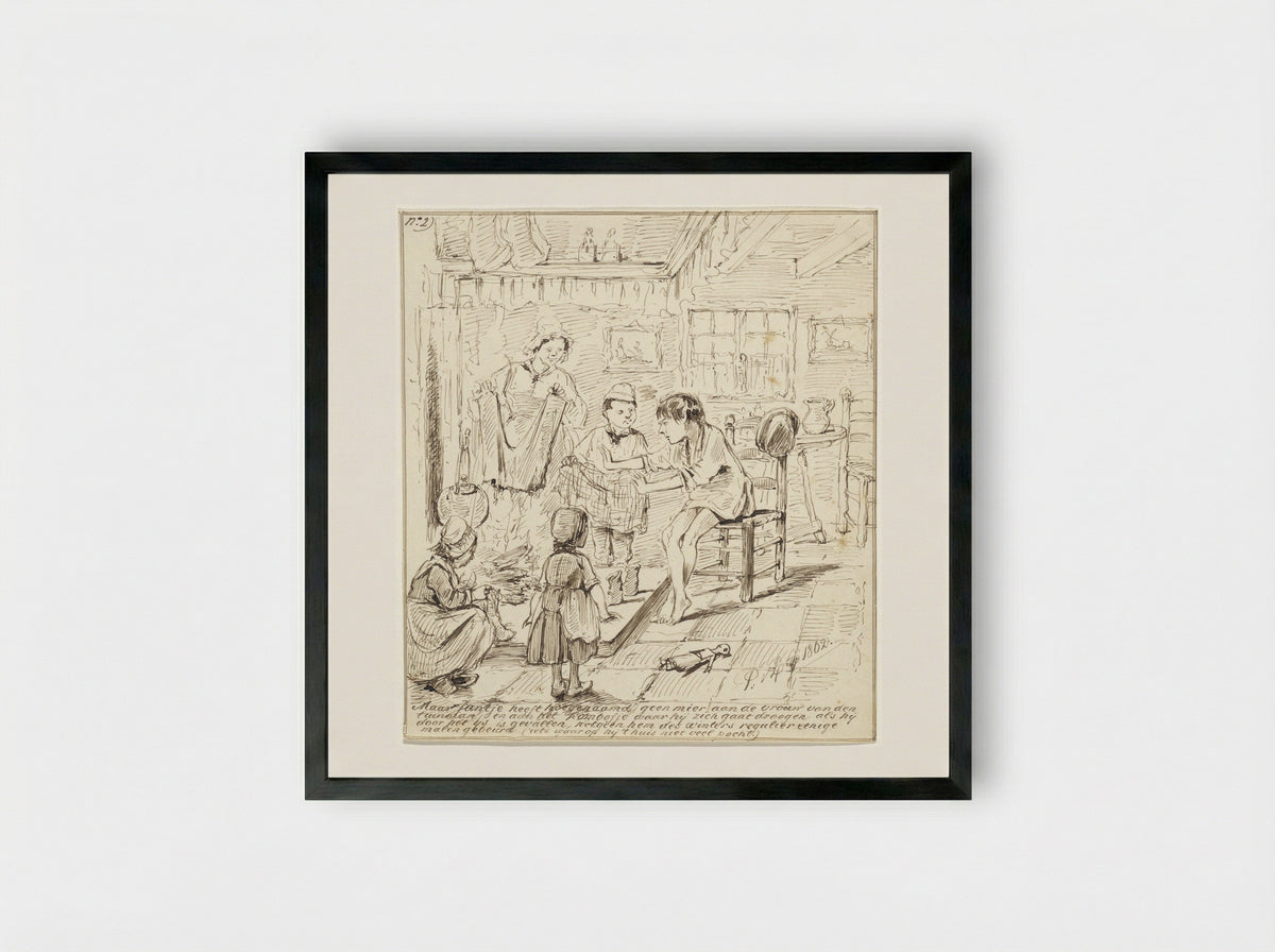 Verhaal van de jongen Jantje, nr. 2 - Pieter van Loon - Framed Print Black